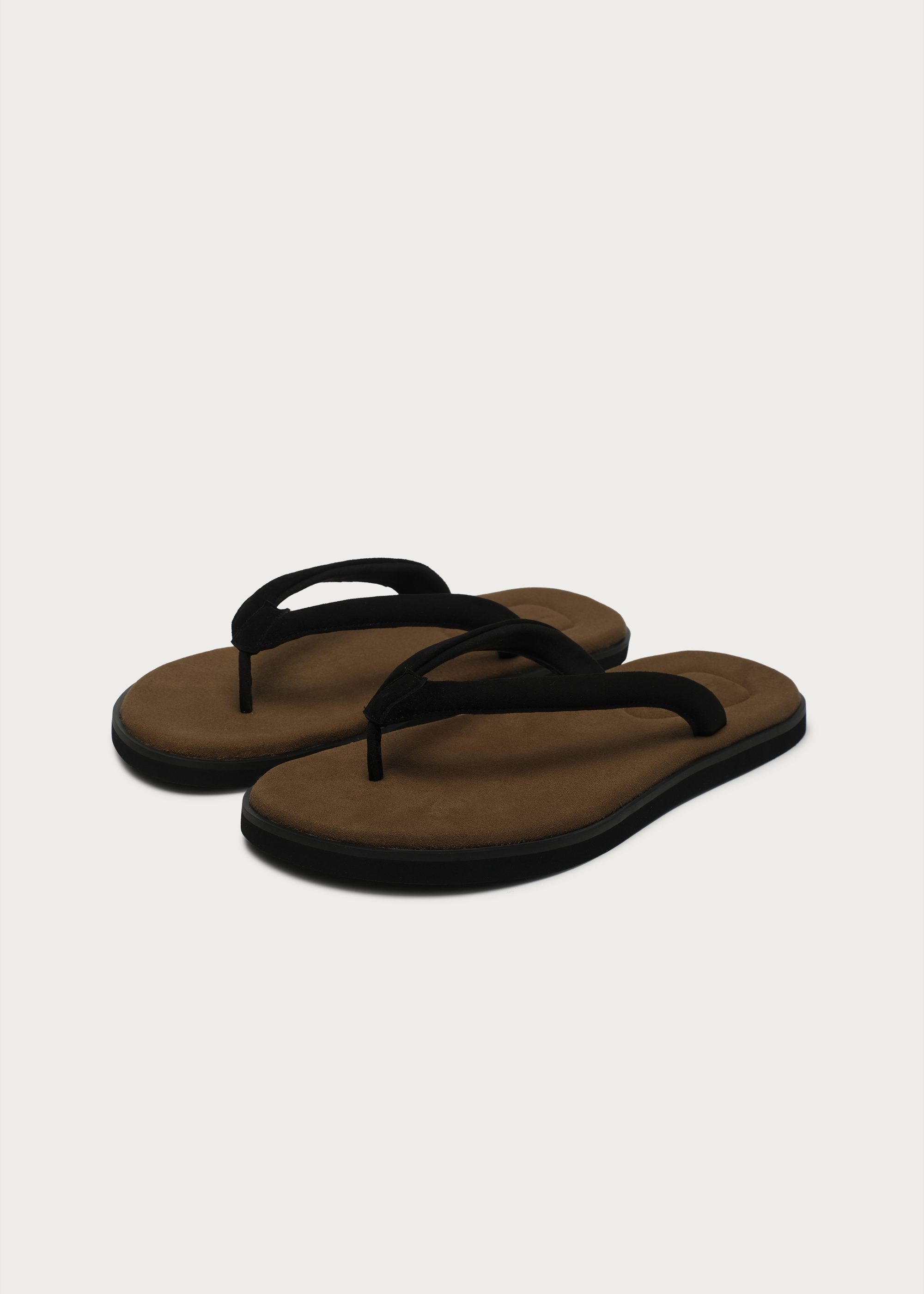 TerraHome Suede Flip-Flops Brown