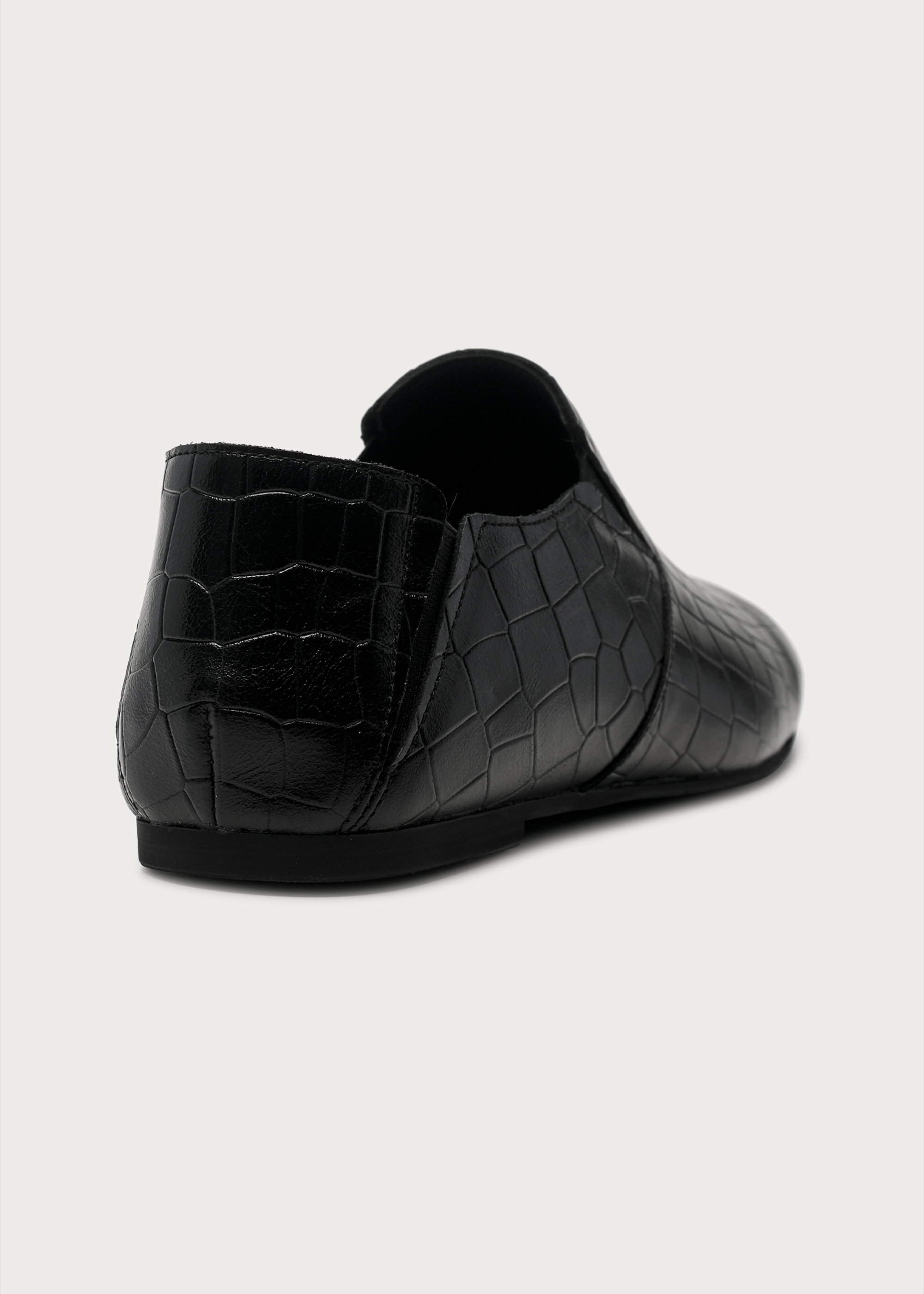 Slip-on Embossed leather loafers Black