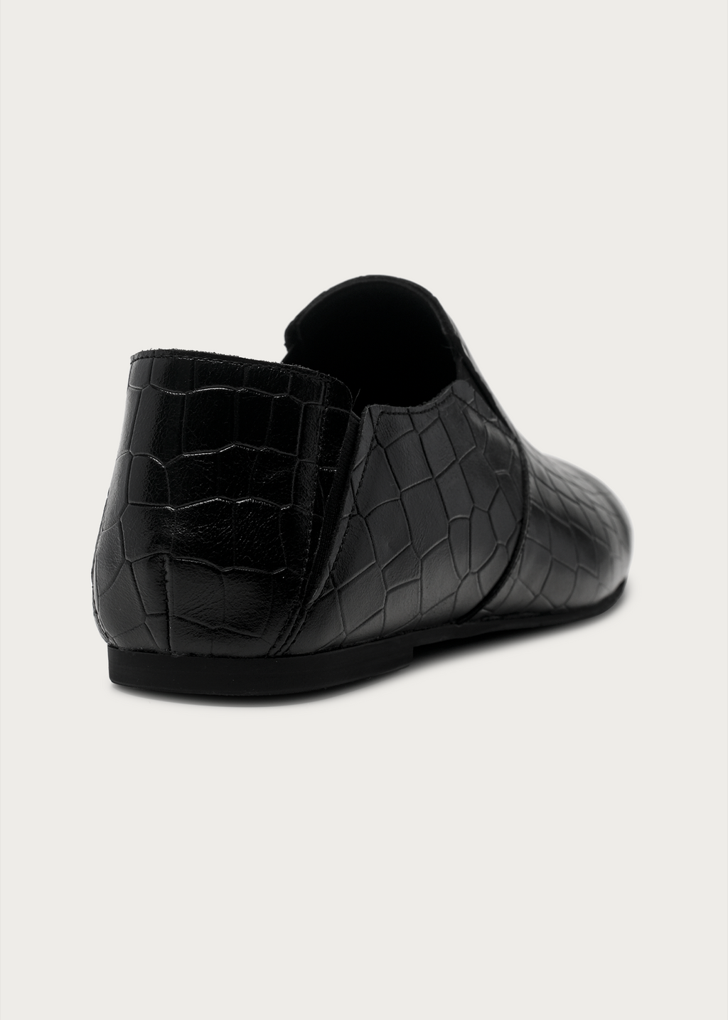 Rune Embossed Leather Loafers Black