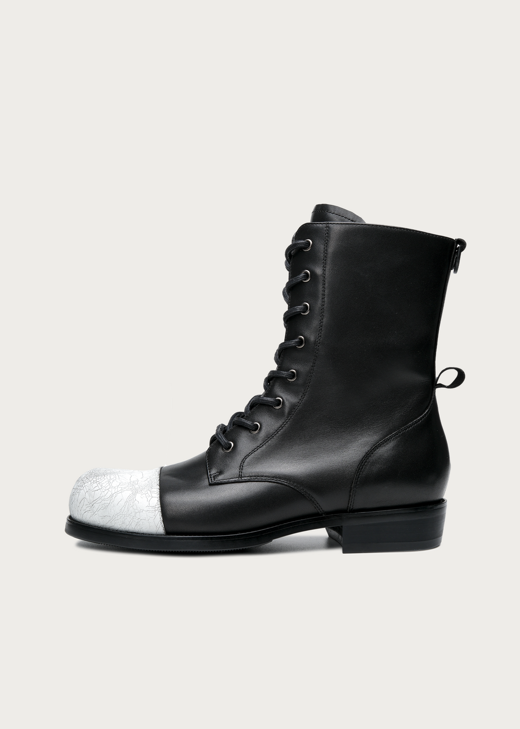 Varek Contrast-Toe Leather Lace-Up Boots