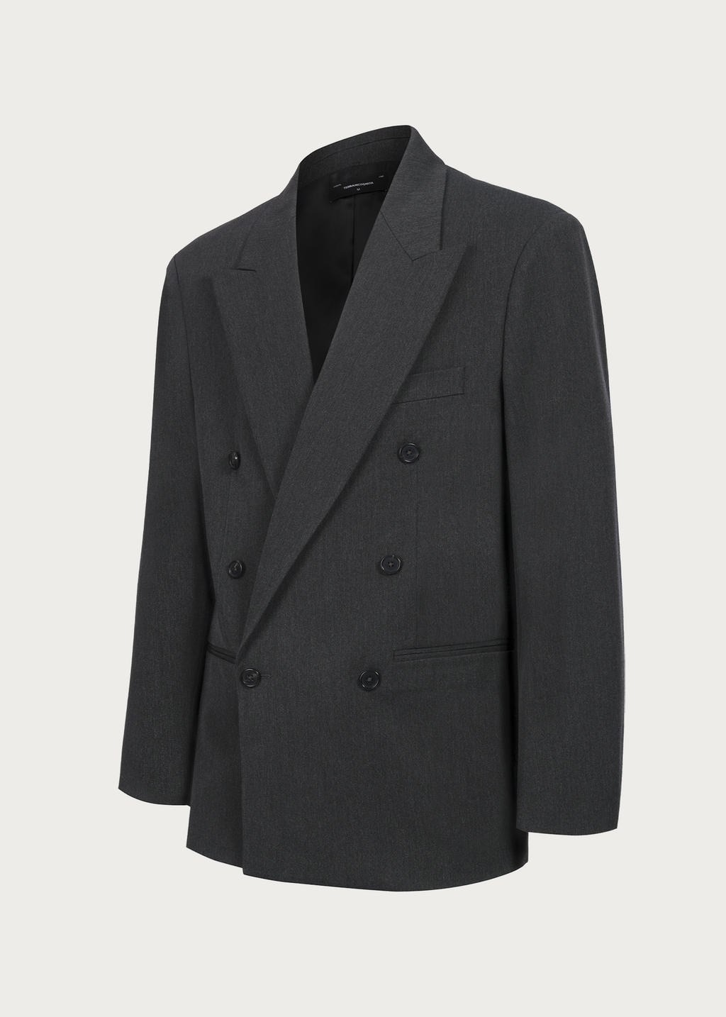 Notch Lapel Suit Blazer Gray