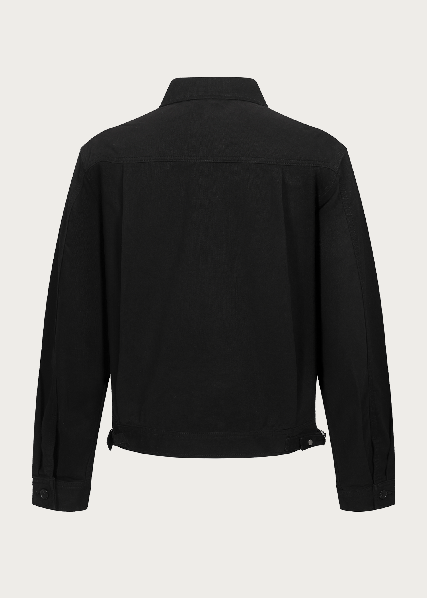 Twill washed denim jacket Black
