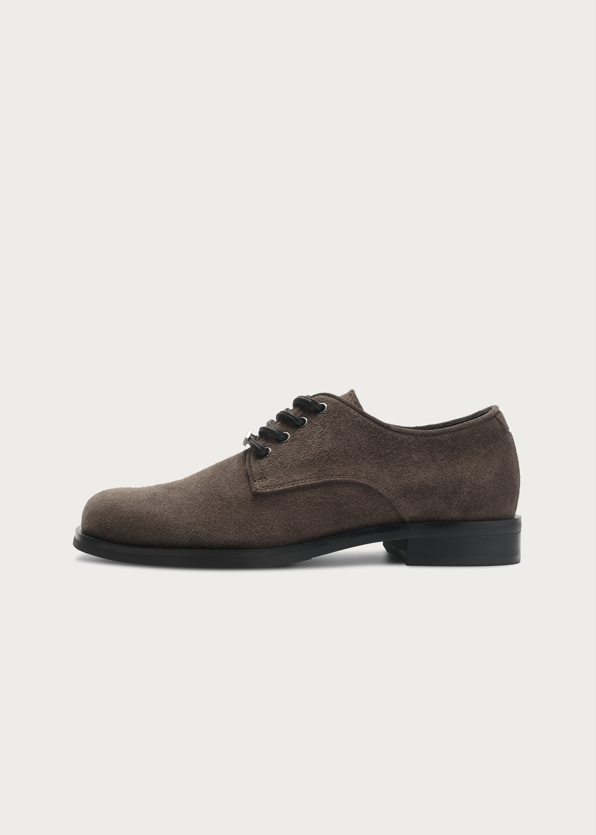 Leather Derby shoes Brownish gray