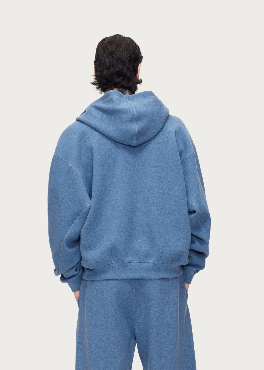 Heavyweight Wool-Blend Hoodie Blue