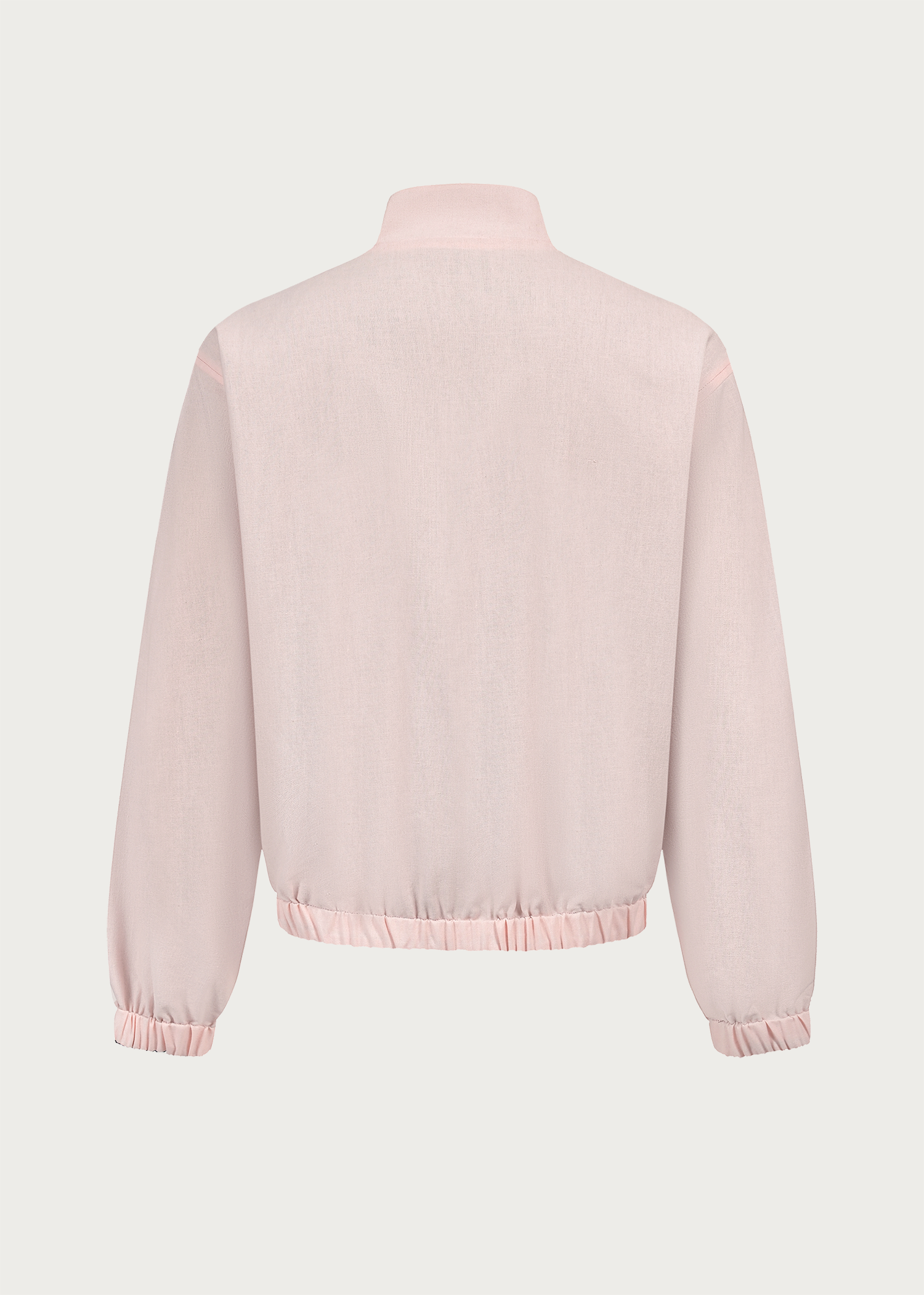 Black/Pink Reversible Color-block Linen-Blend High-Neck Jacket