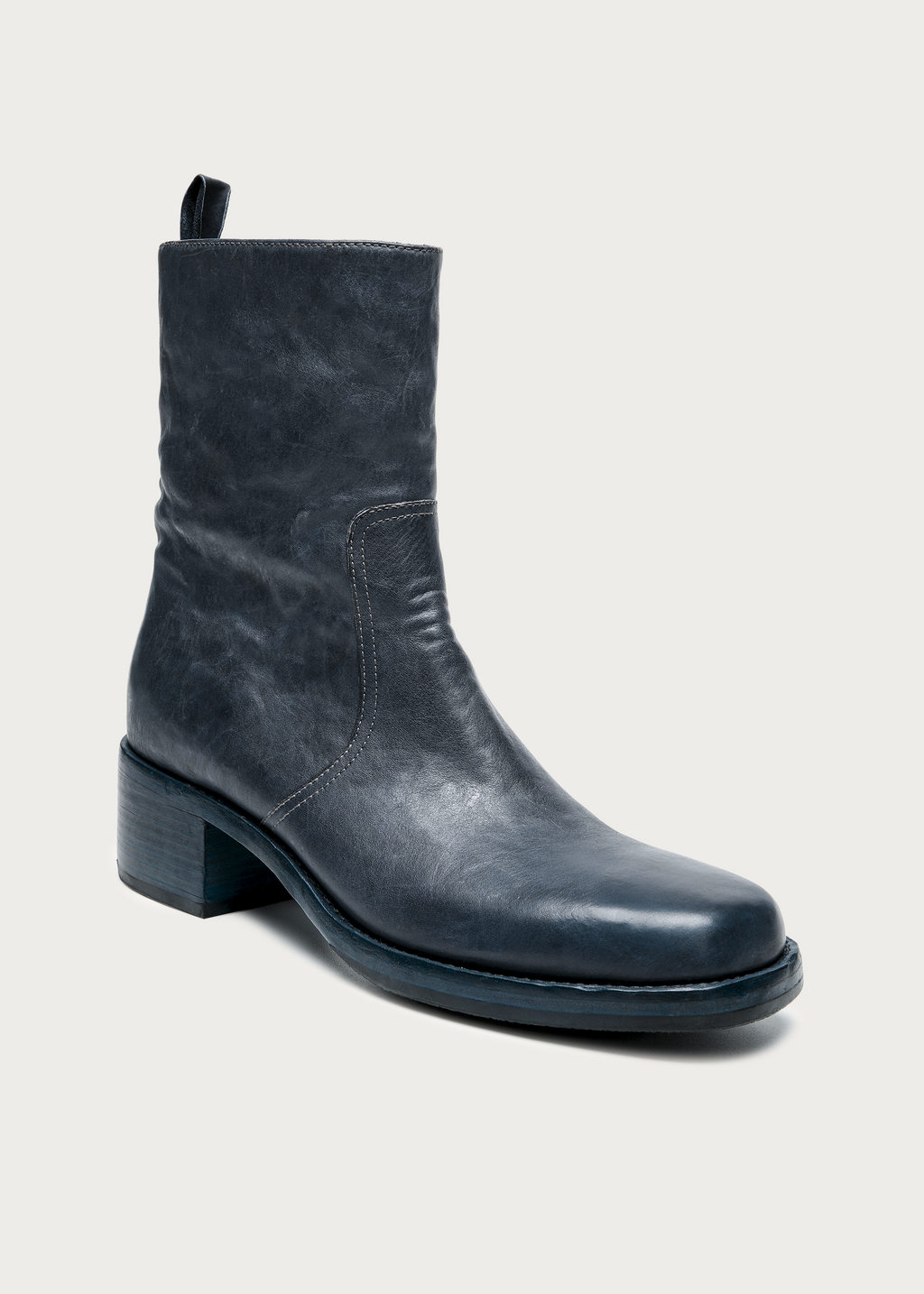 Veyran Horsehide Leather Boots Gray-Blue
