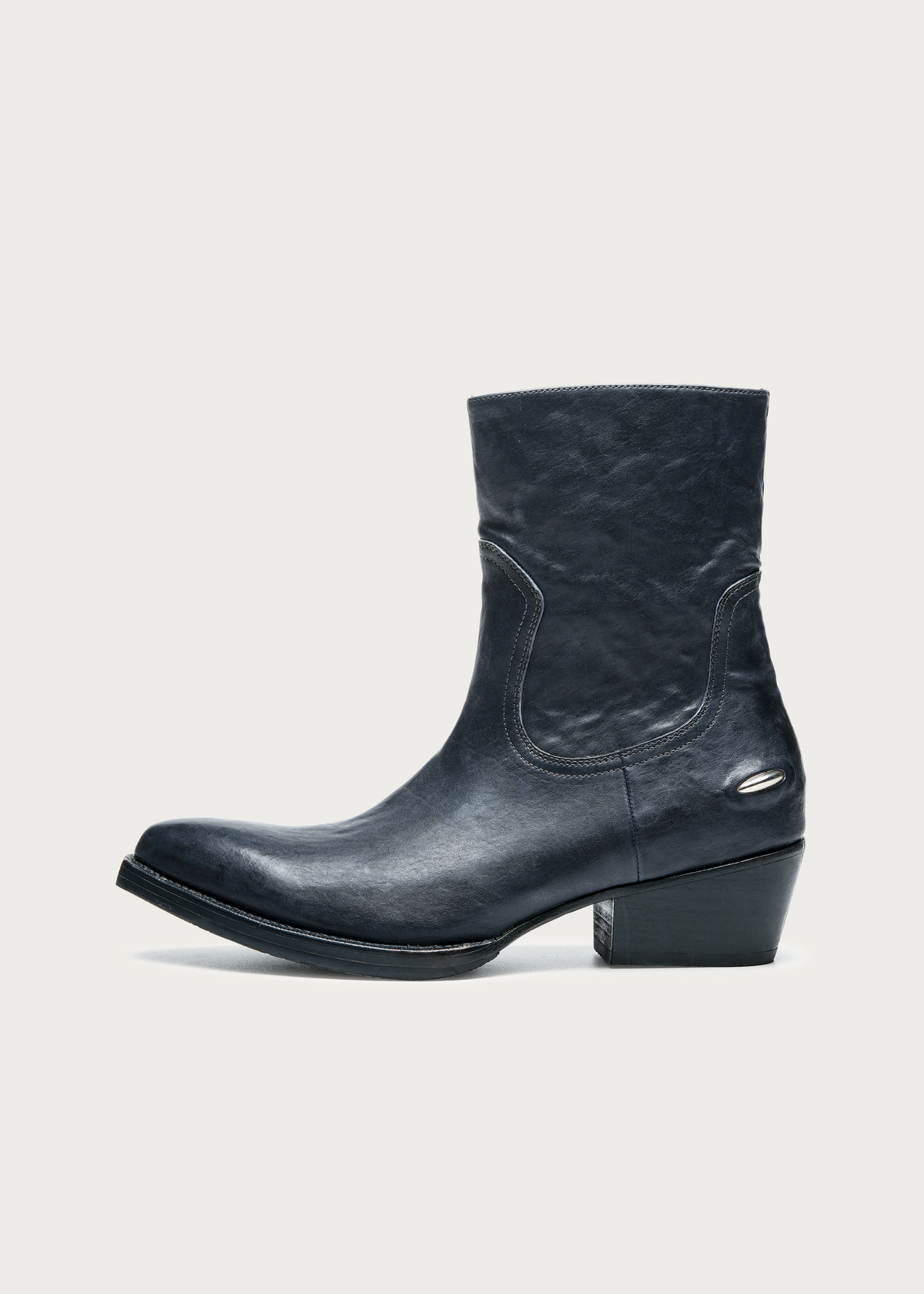 Ashen II Leather Boots Gray-Blue