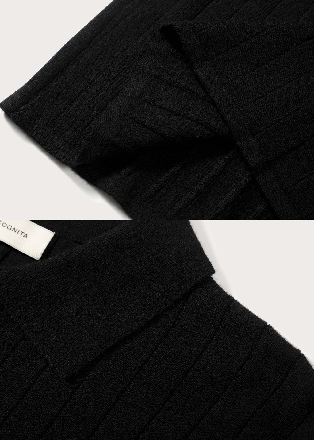 Half-placket long-sleeve knit polo shirt