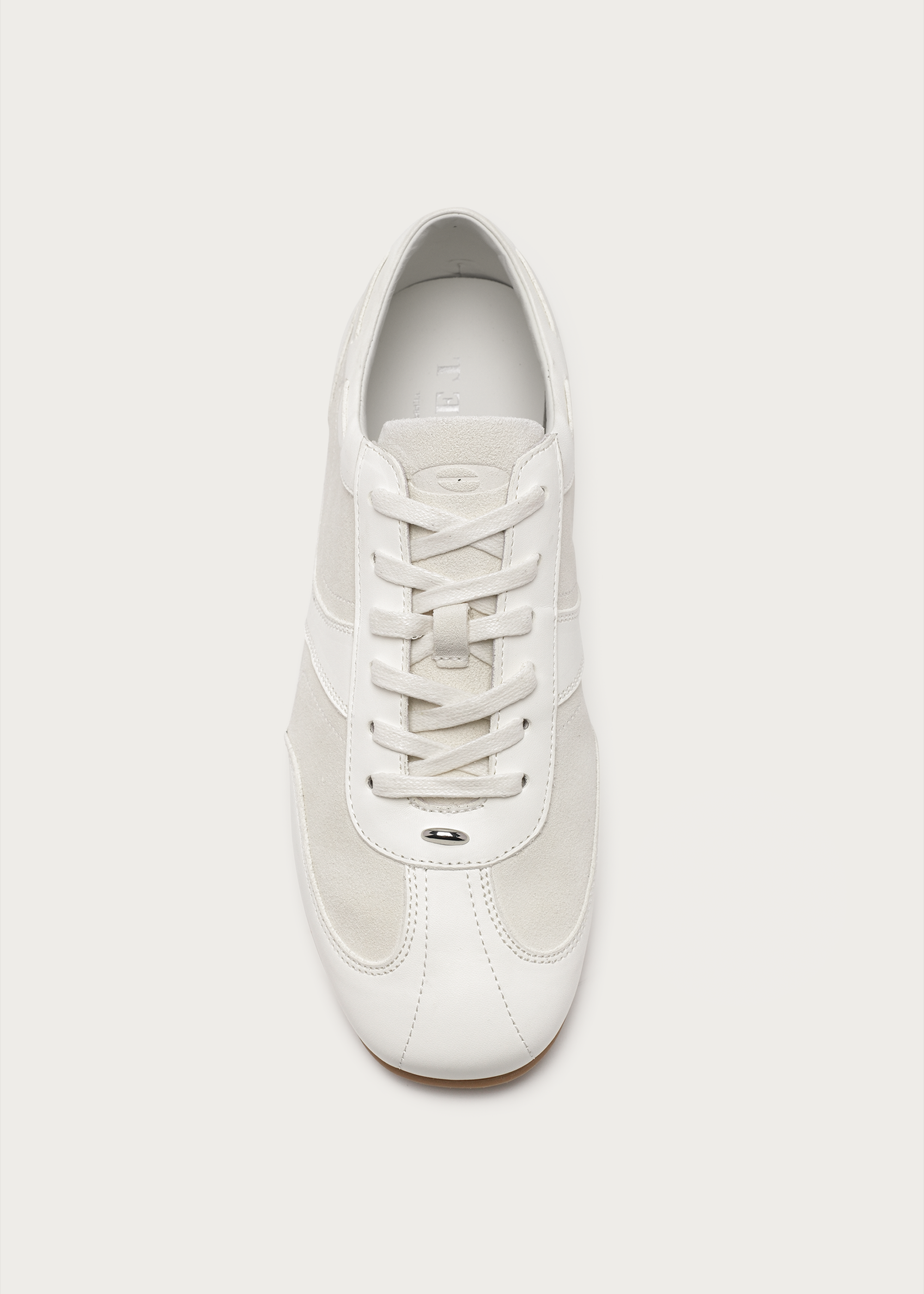 Metal-embellished sneakers white on foot