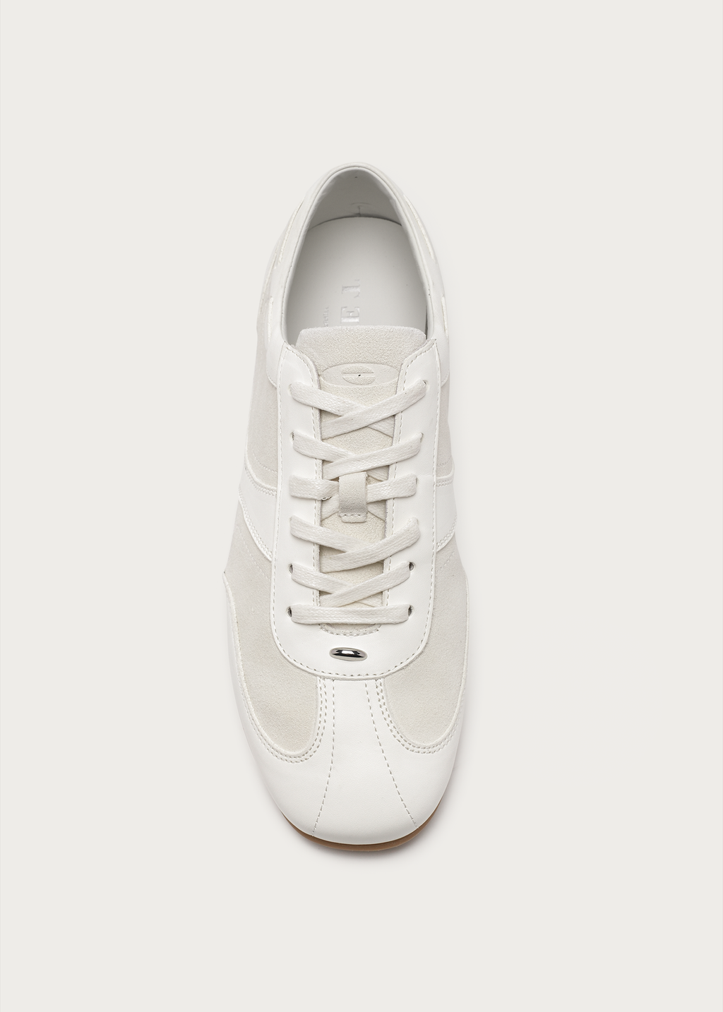 Metal-embellished sneakers white on foot