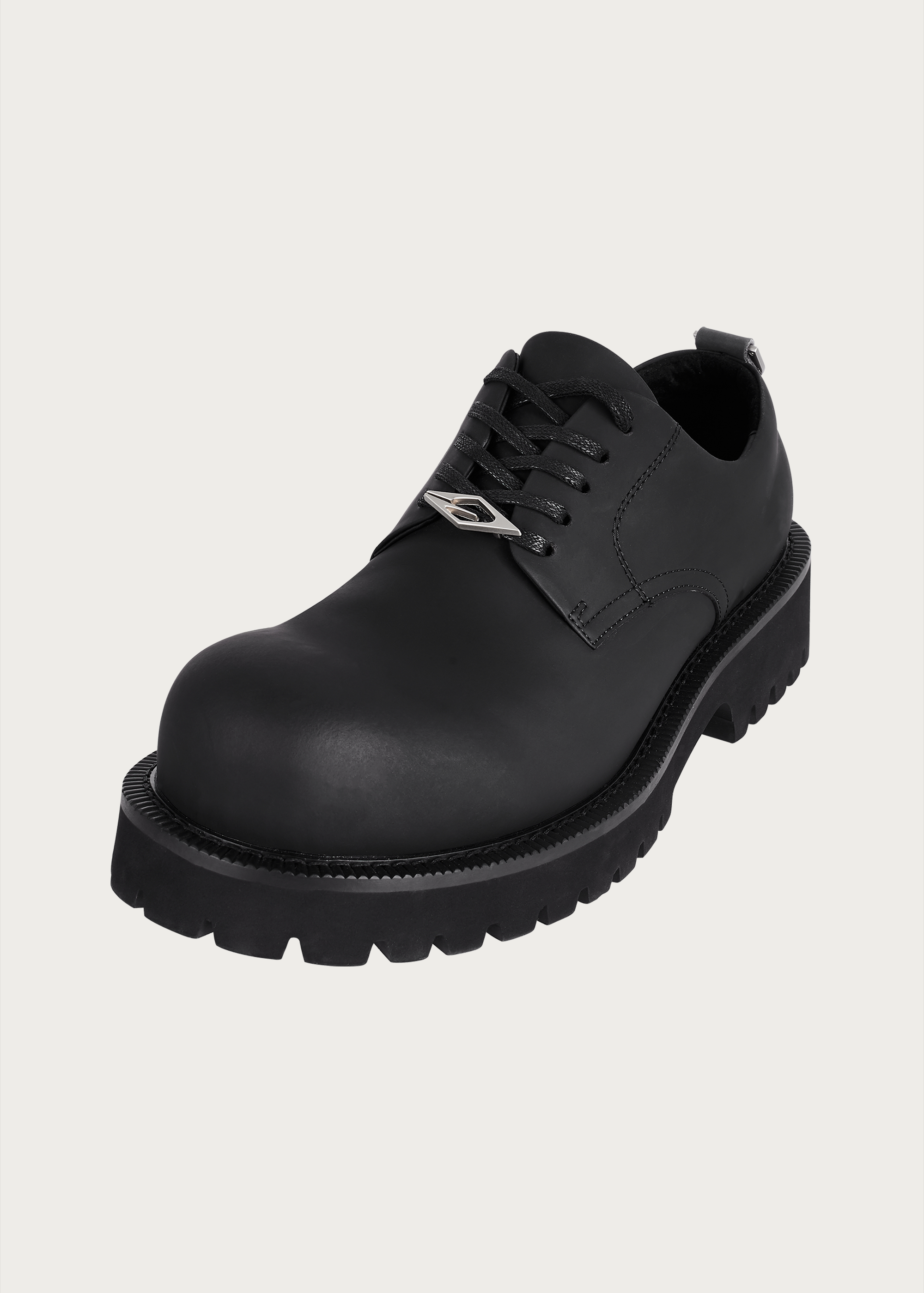 Derby shoes Chunky Round-toe Matte black