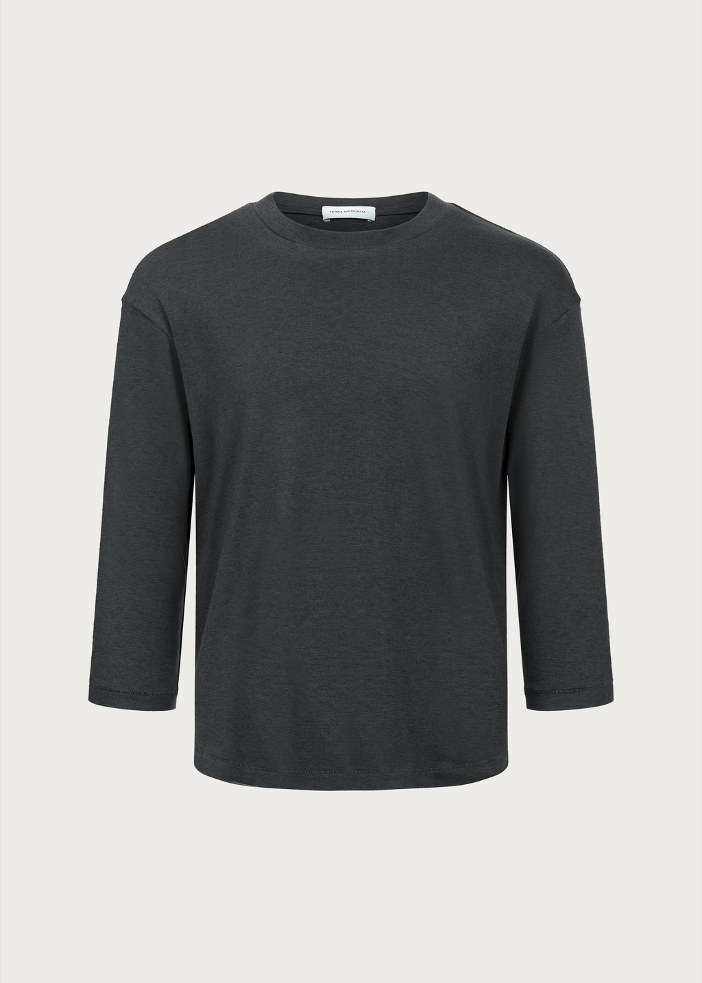Three-quarter sleeve crew-neck T-shirt Grey