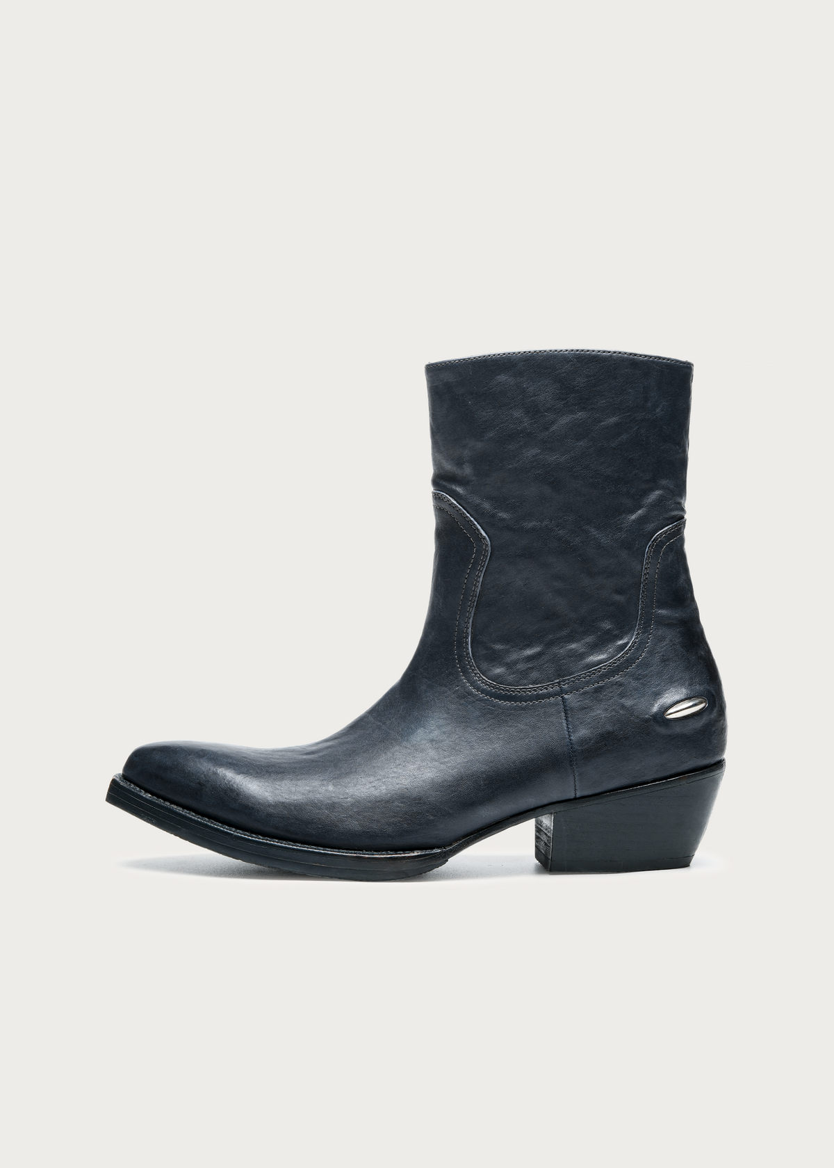 Ashen II Leather Boots Gray-Blue