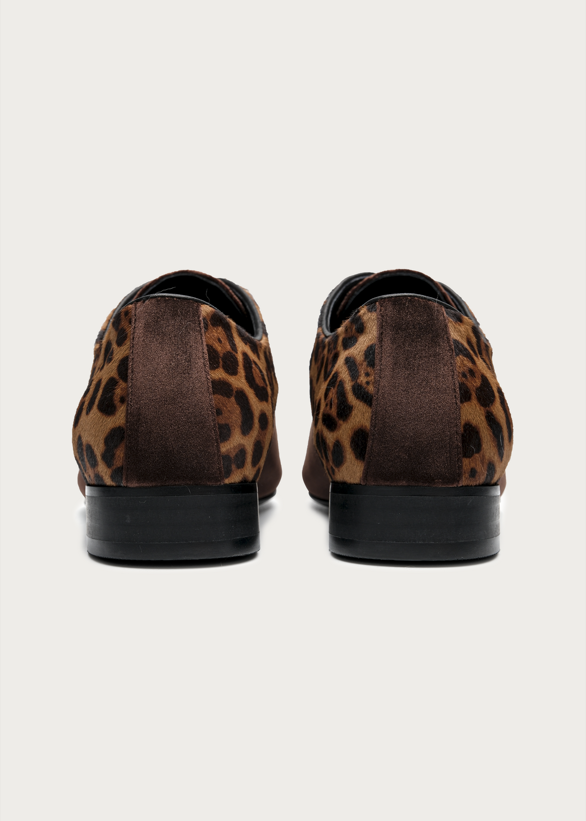 Veyl Chisel-Toe Leopard-Print Calf Hair Derby Shoes