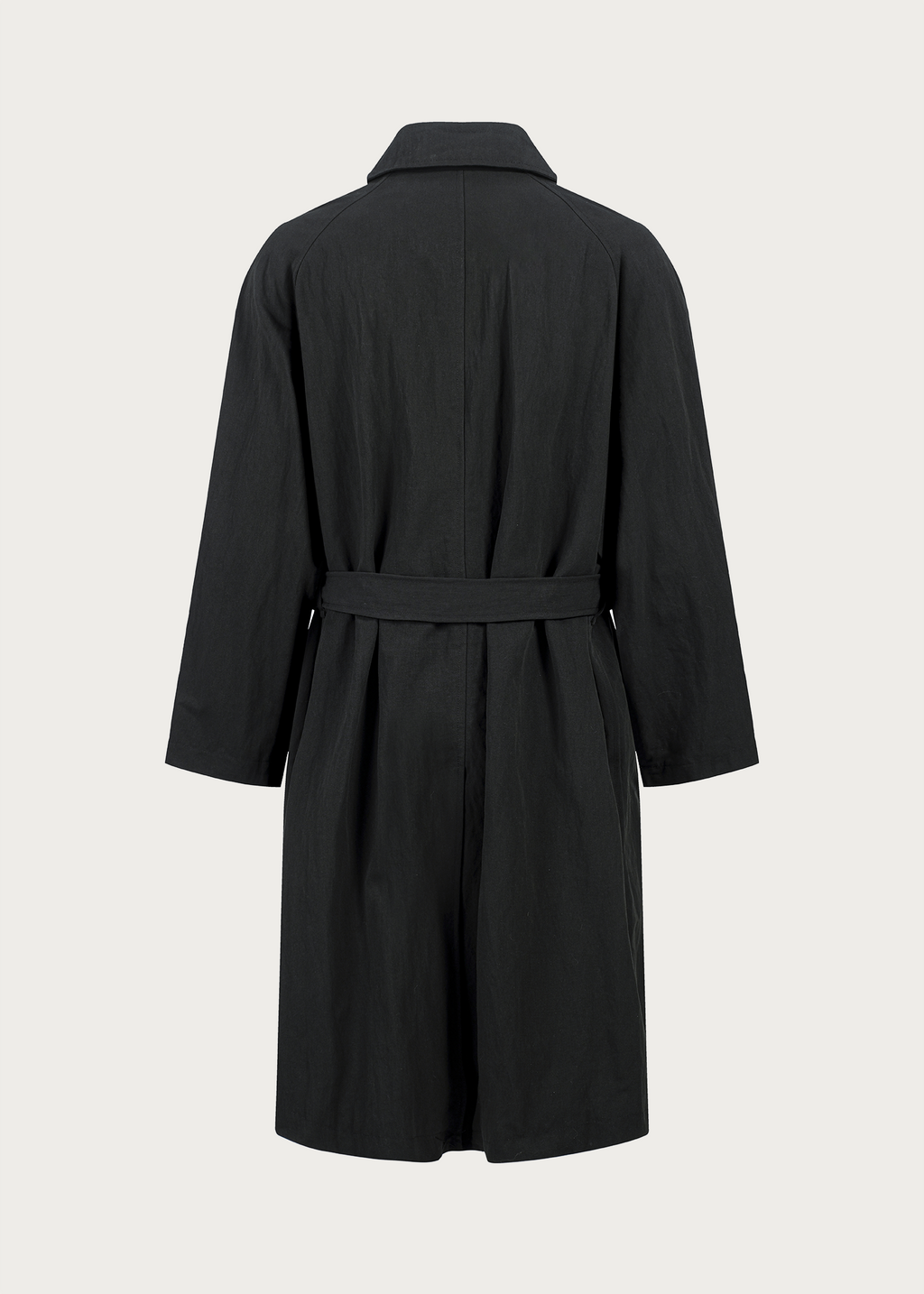 Long Lapel Trench Coat Black