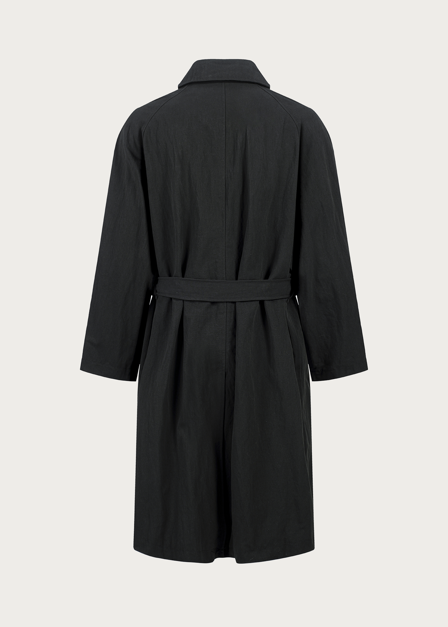 Long Lapel Trench Coat Black