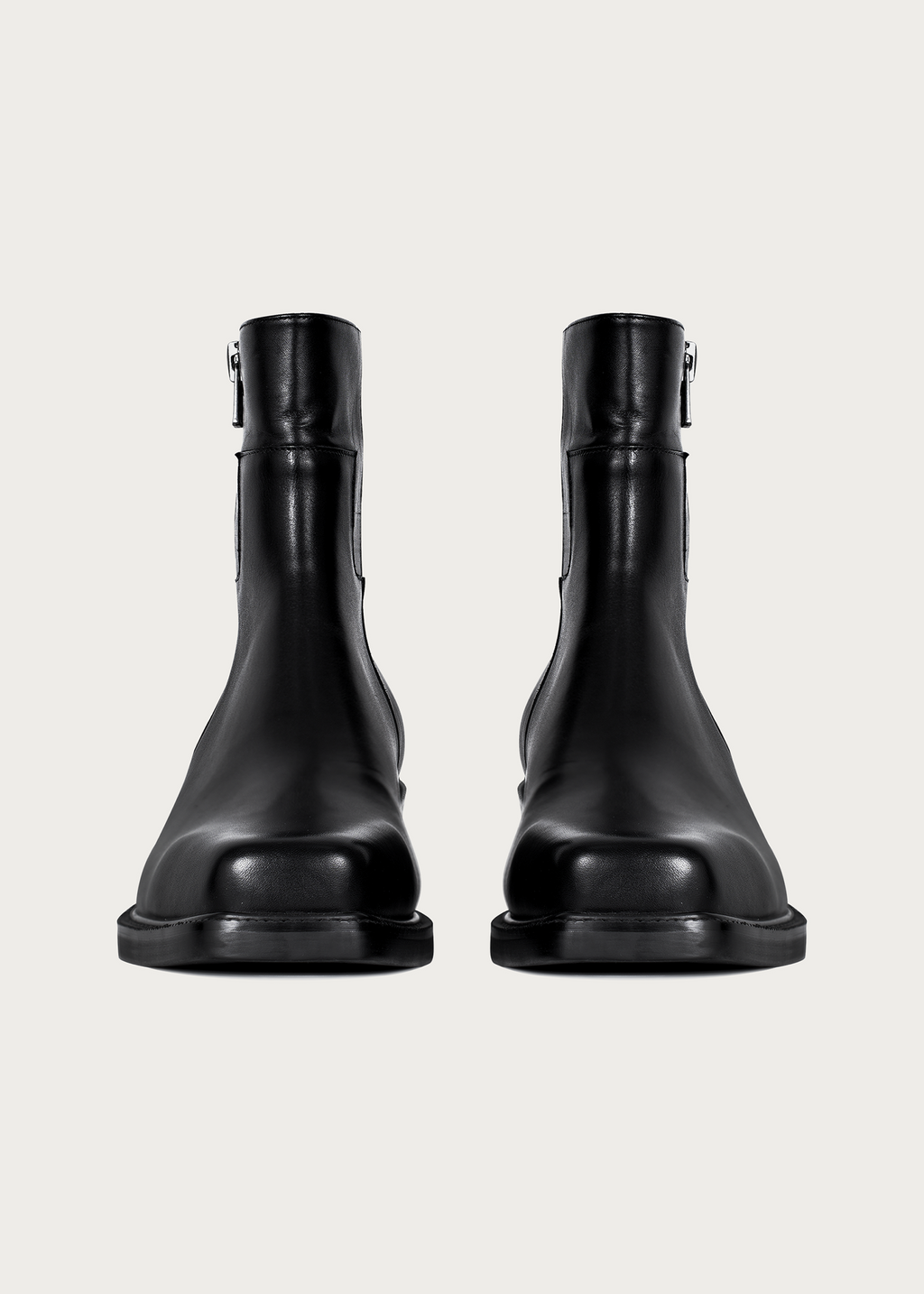Black ankle boots rubber sole detail