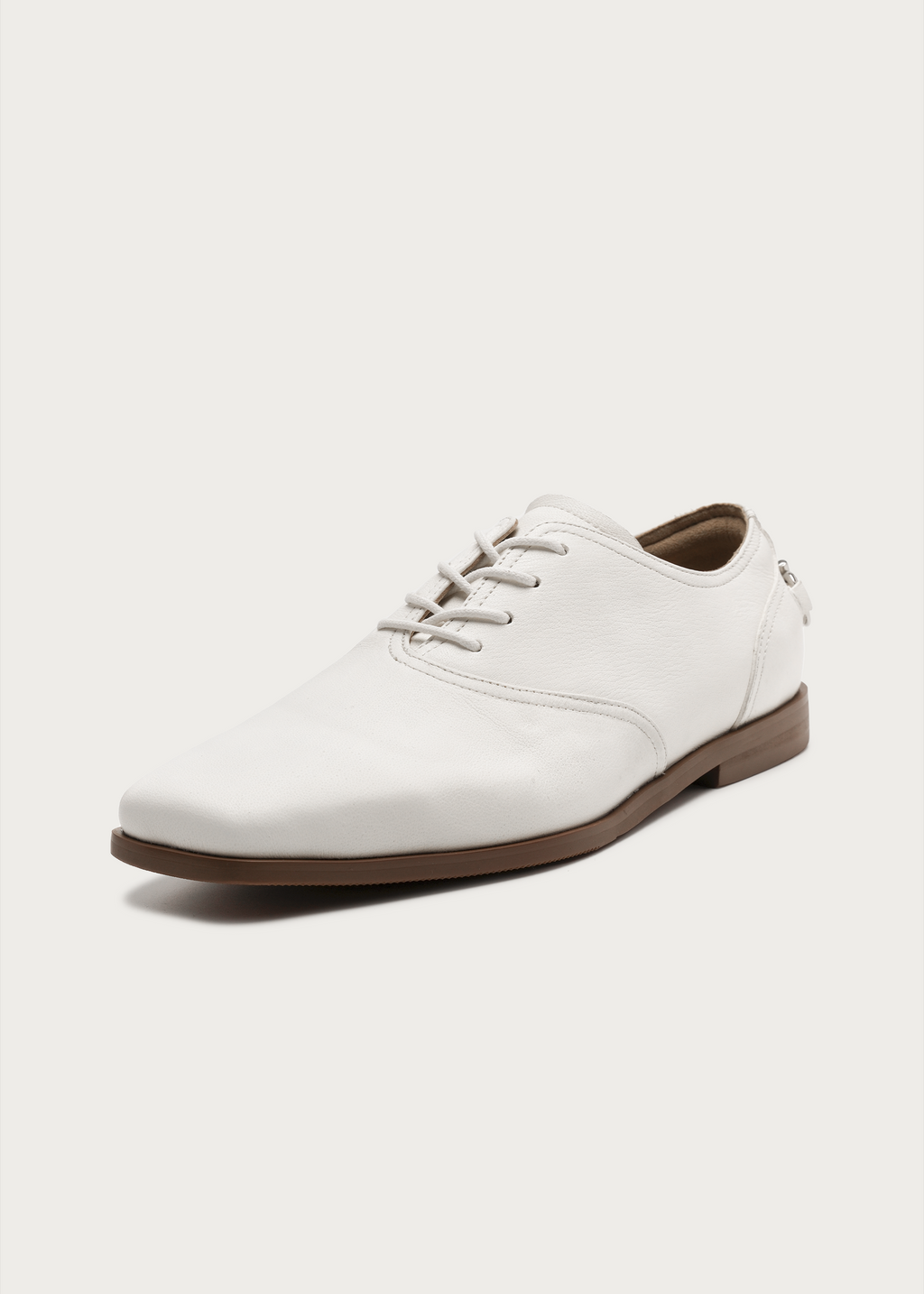 Vesper Metal-Buckle Derby Shoes White