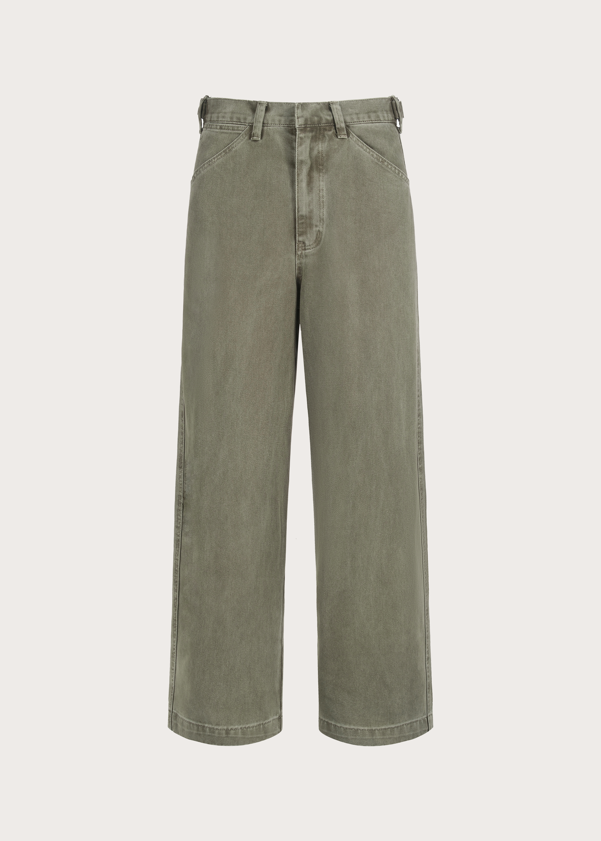 Loose-fitting jeans with an adjustable waistband Green