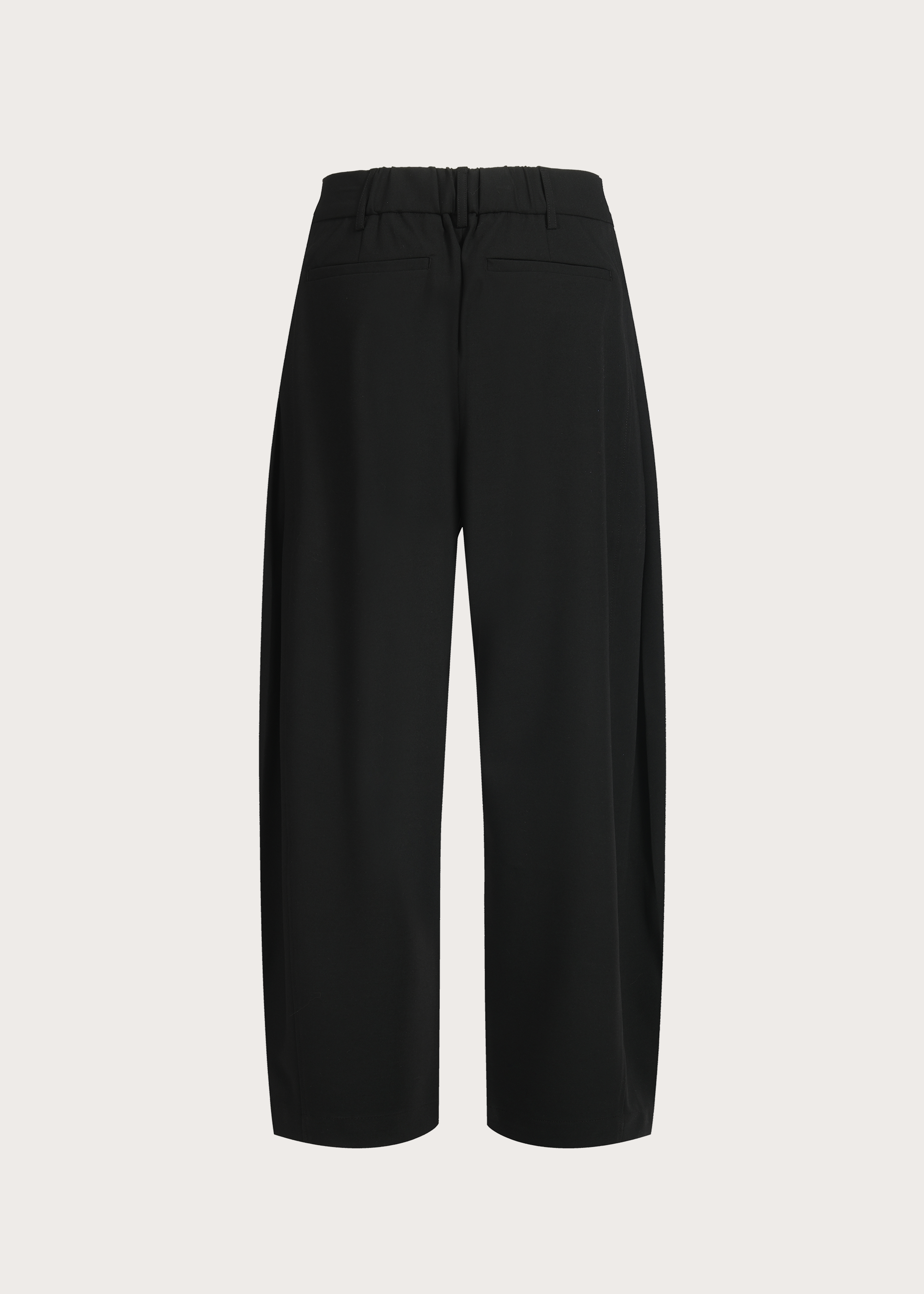 Drapey Wool-Blend Pleated Trousers Black