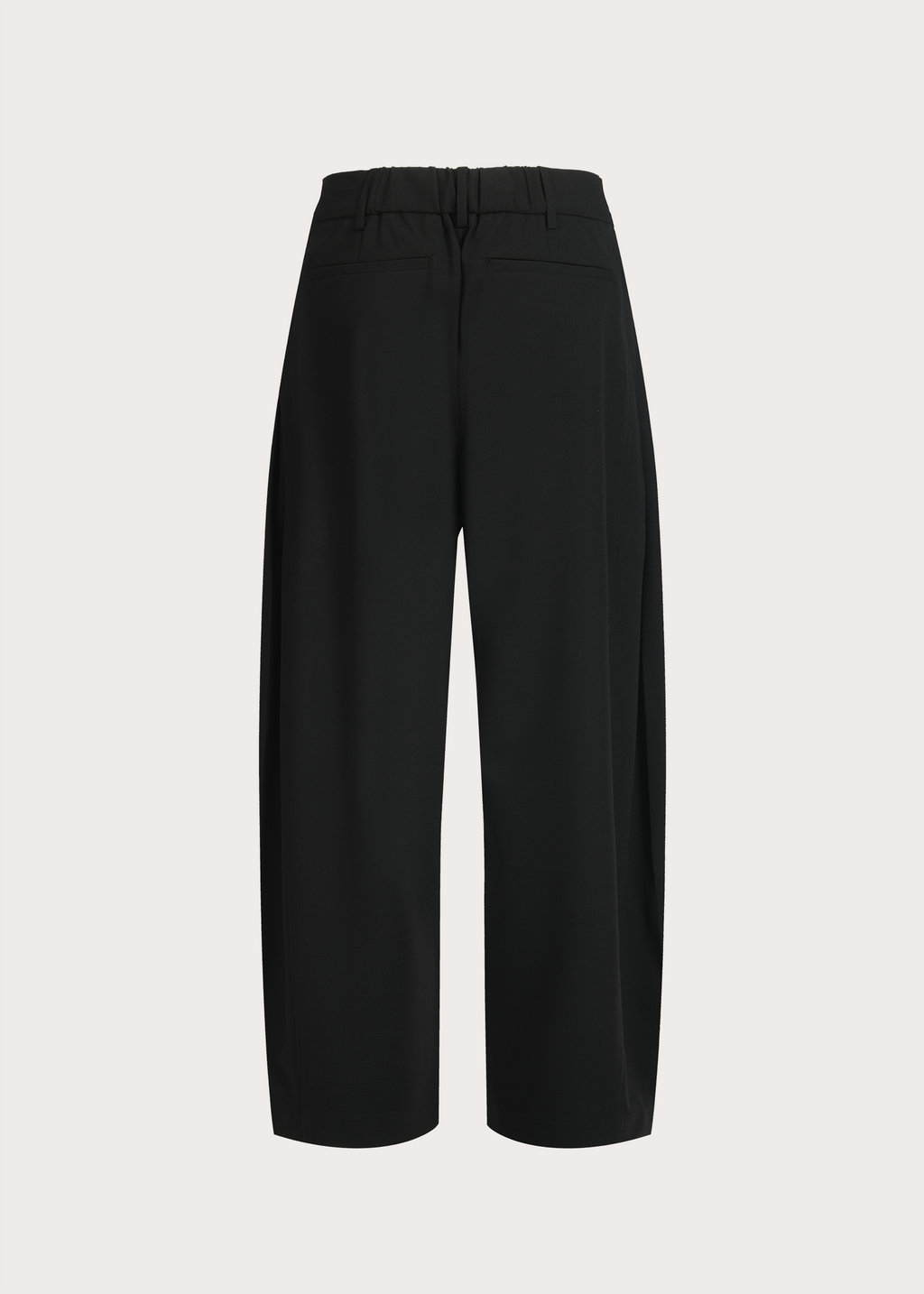 Drapey Wool-Blend Pleated Trousers Black