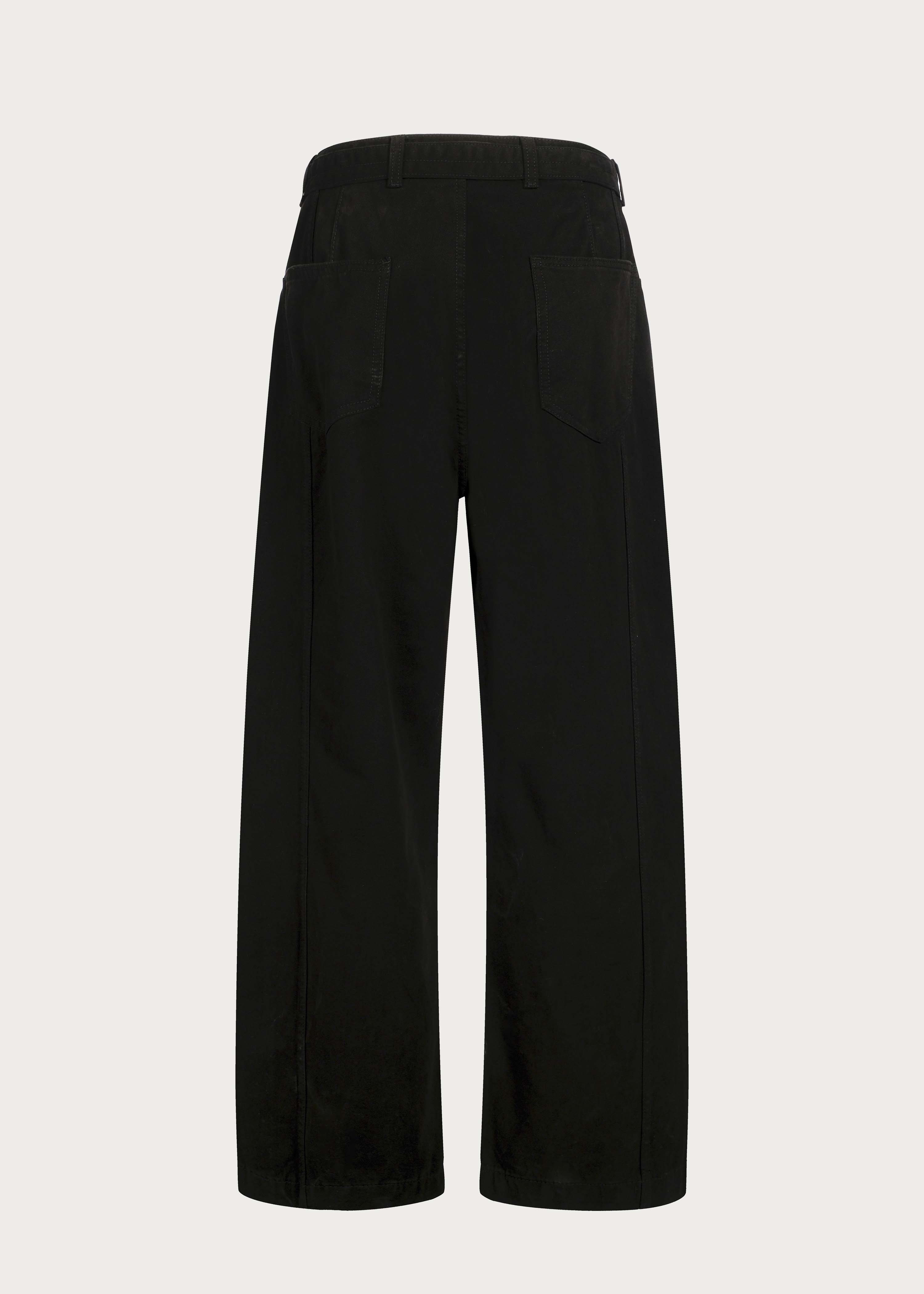 Washed Twill Denim Jeans with Belt Black