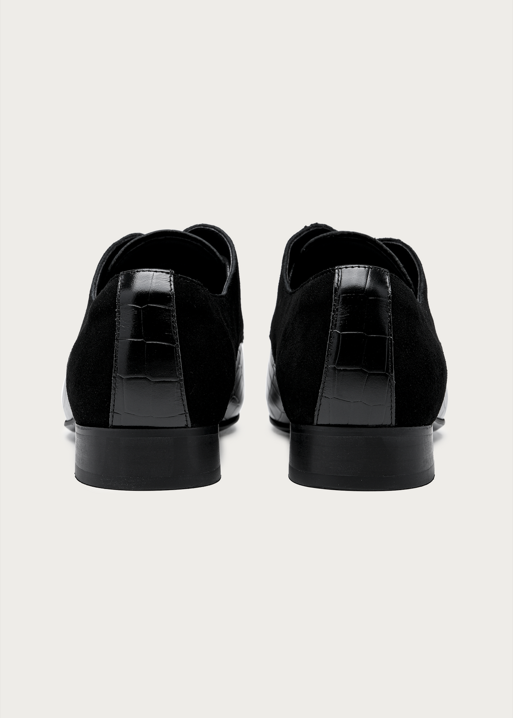 Veyl Chisel-Toe Croc-Embossed Leather Derby Shoes