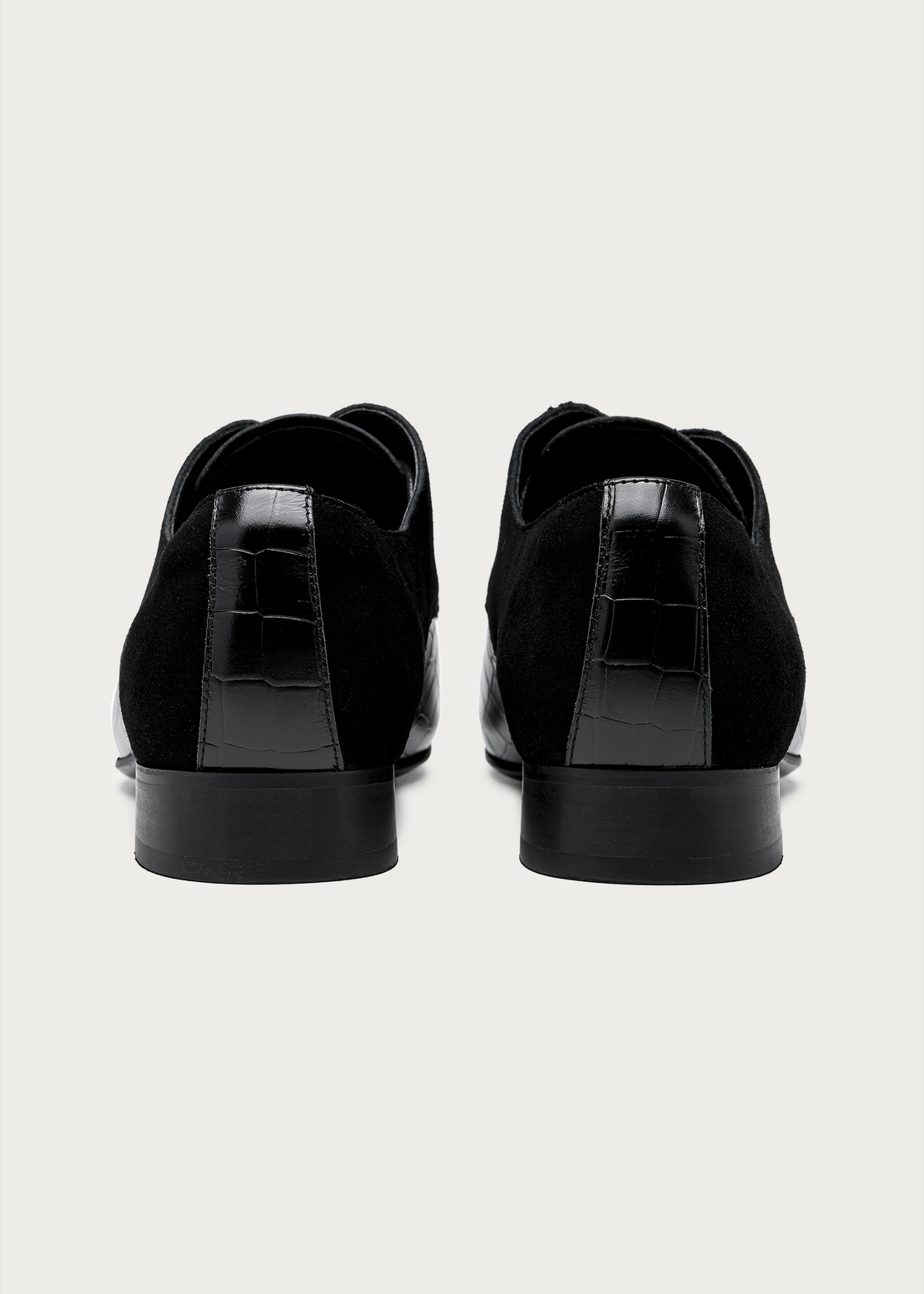 Veyl Chisel-Toe Croc-Embossed Leather Derby Shoes