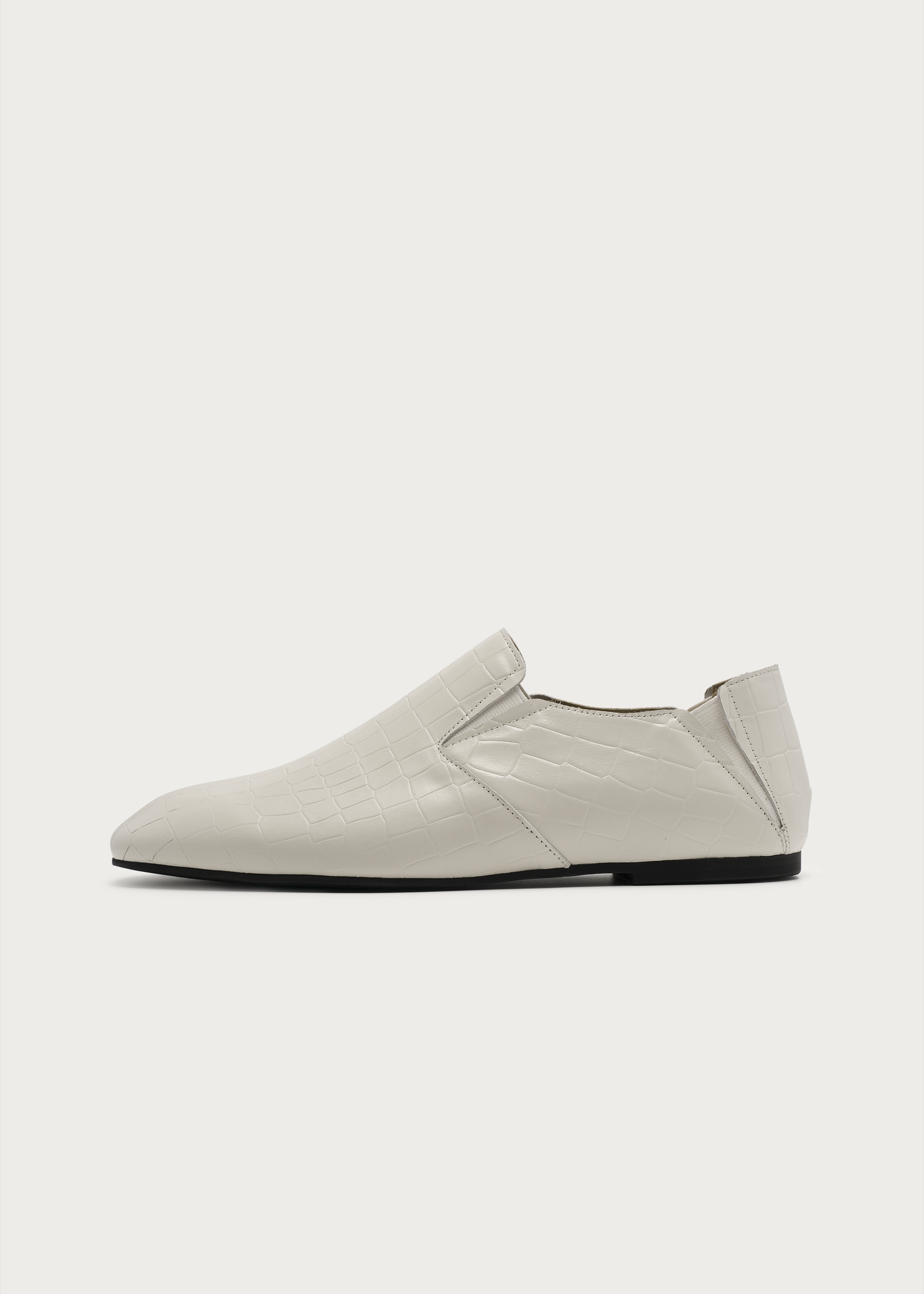 Slip-on Embossed leather loafers White