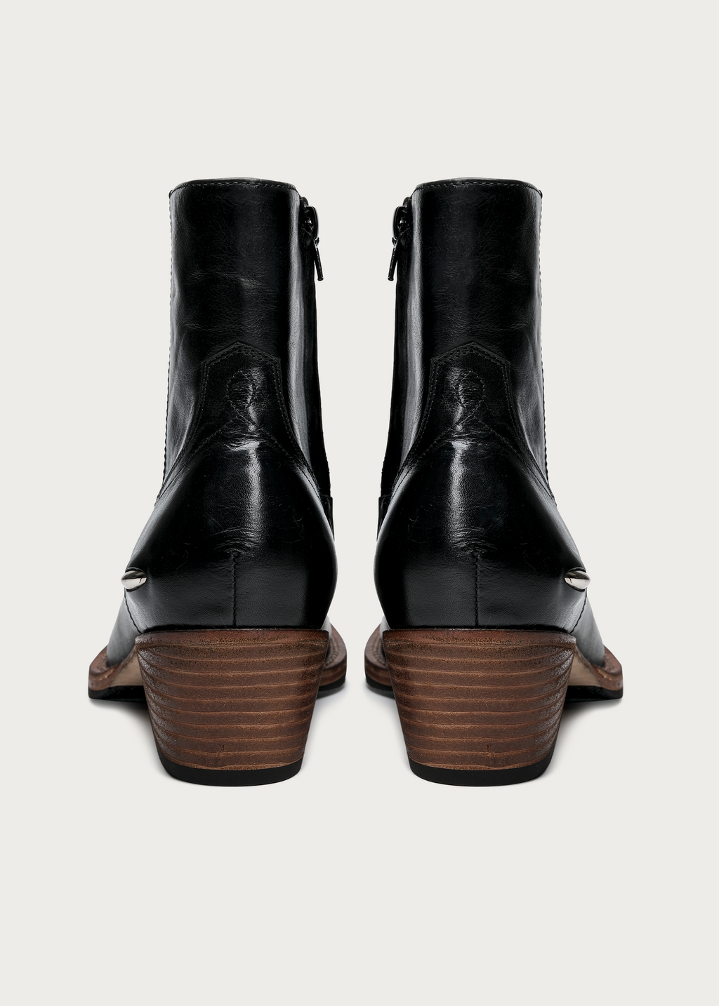 Ashen Leather Ankle Boots Black