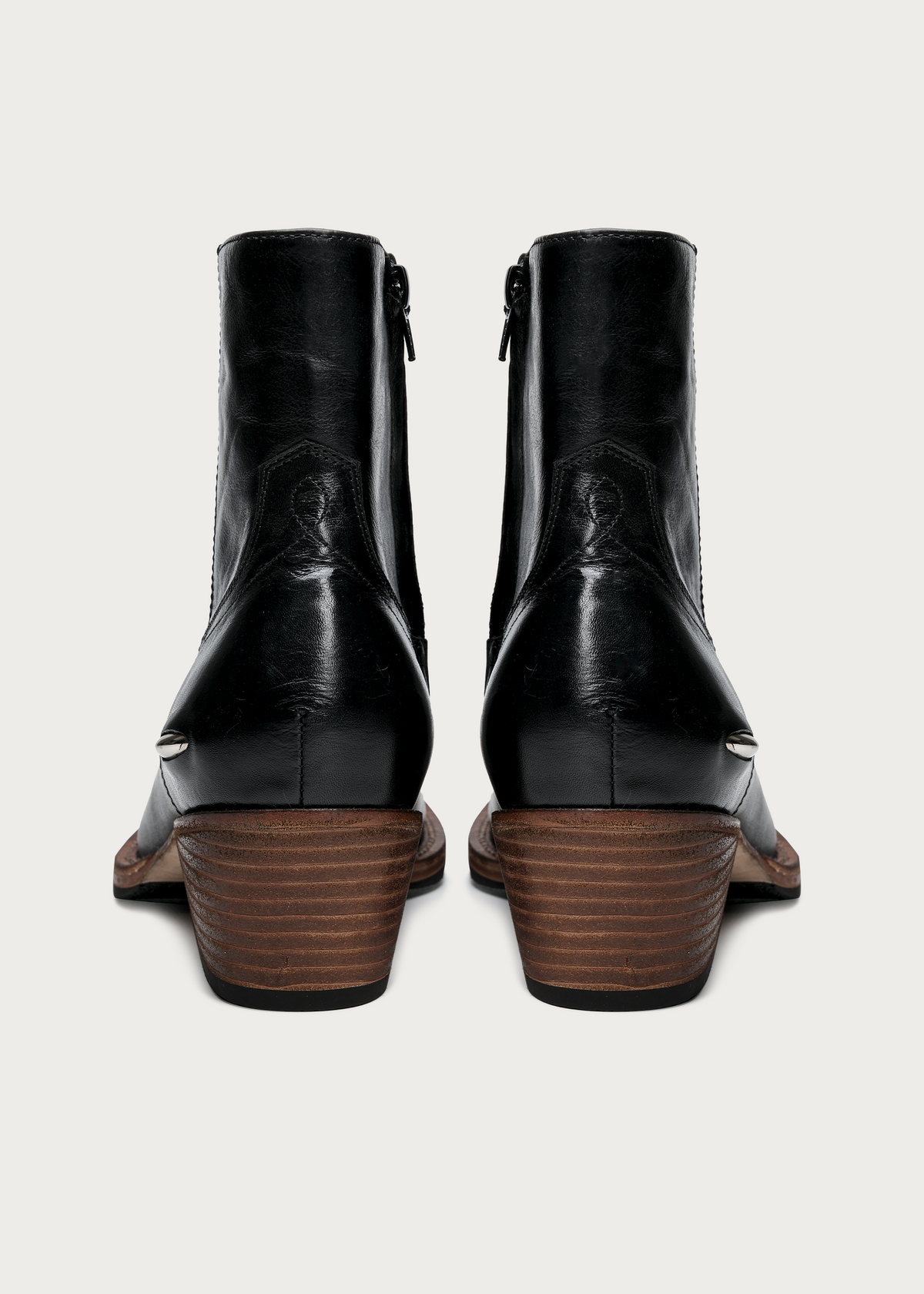 Ashen Leather Ankle Boots Black