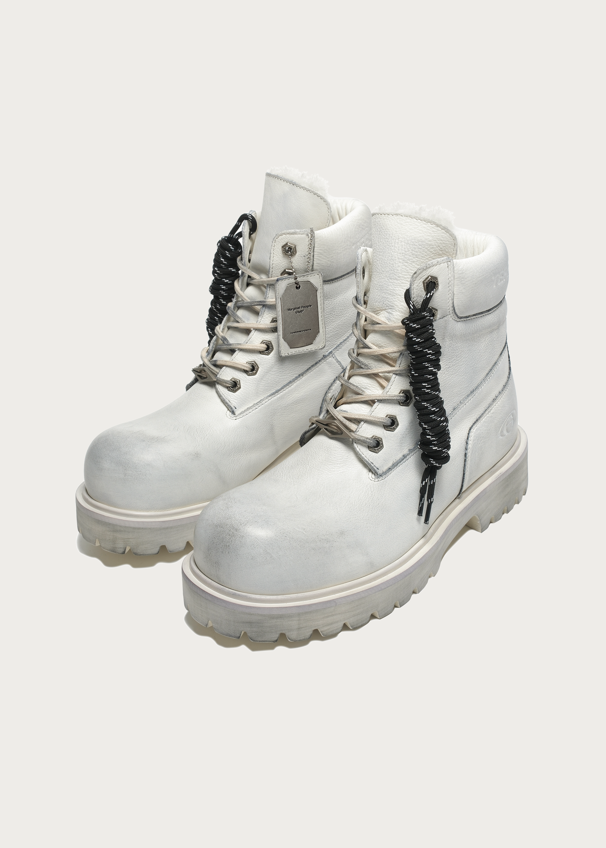 Ridge Cowhide Workwear Boots Dirty white（Fleece-lined）