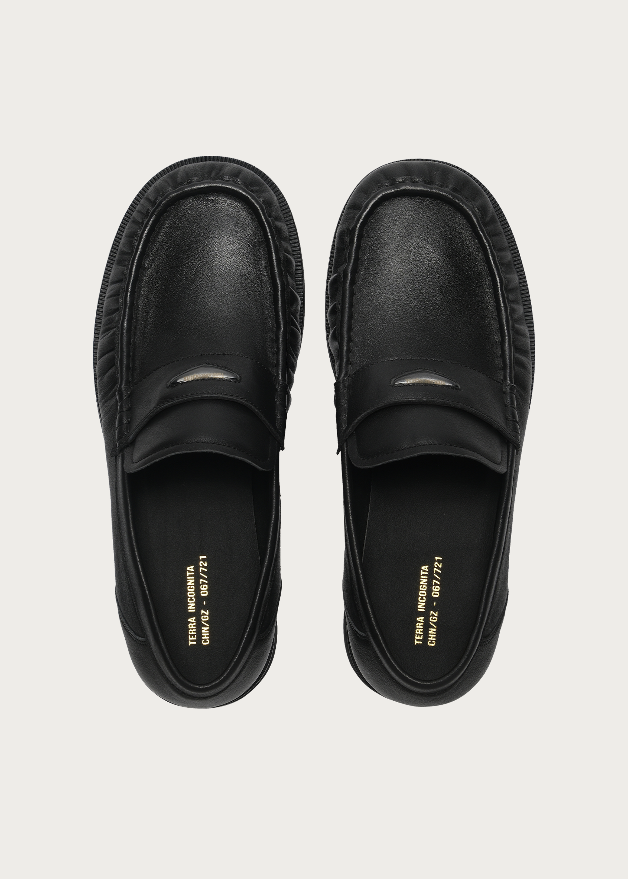 Milled Leather Loafers Black