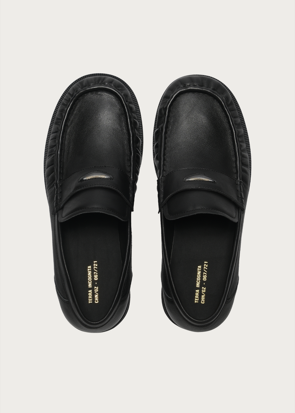 Milled Leather Loafers Black