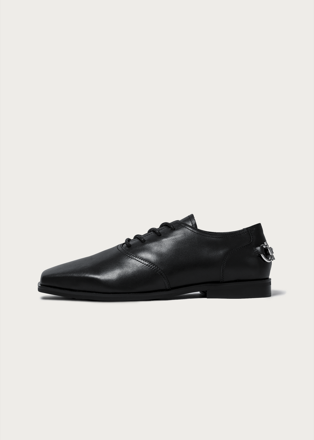 Vesper Metal-Buckle Derby Shoes Black