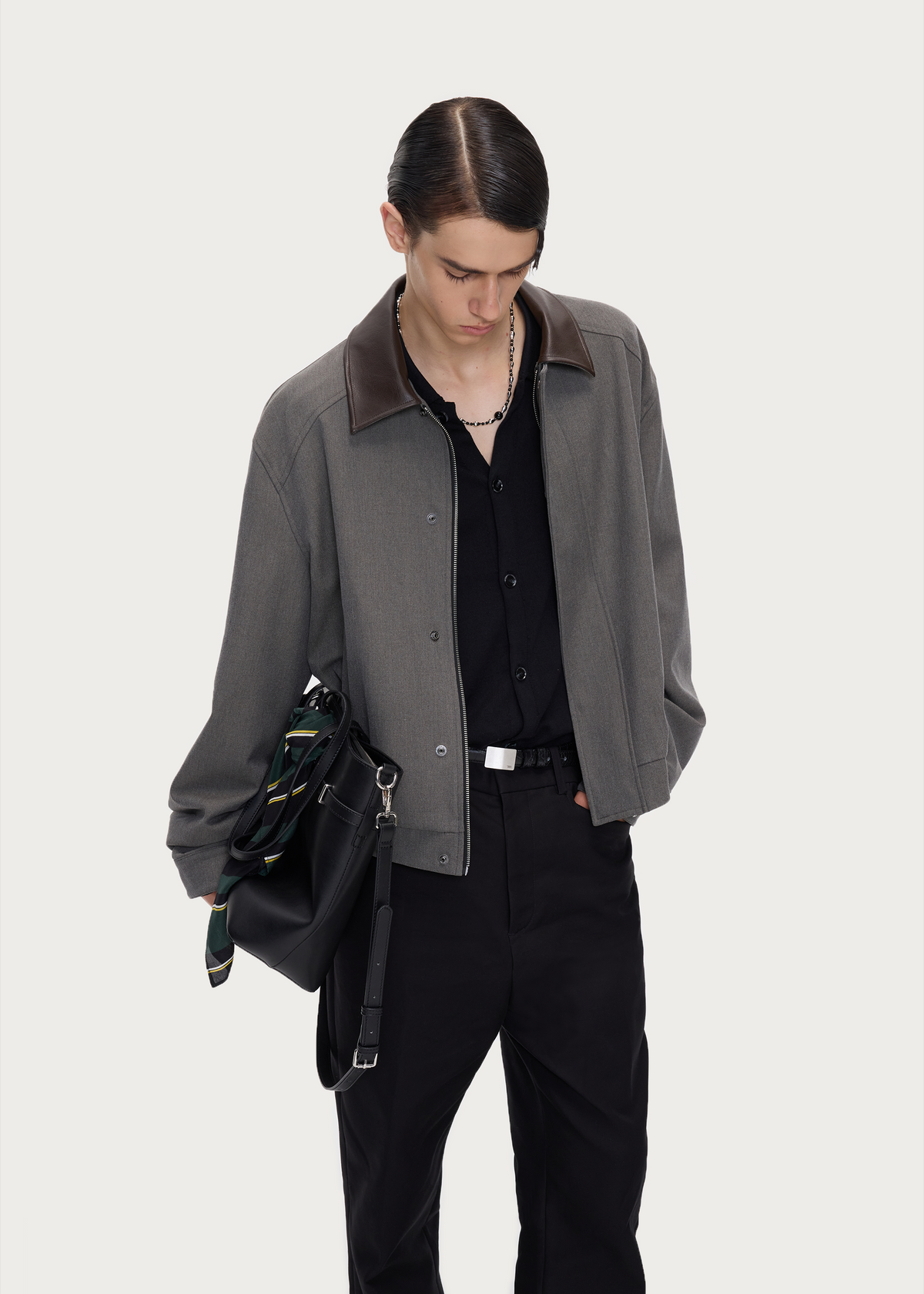 Vintage Contrast-Collar Jacket