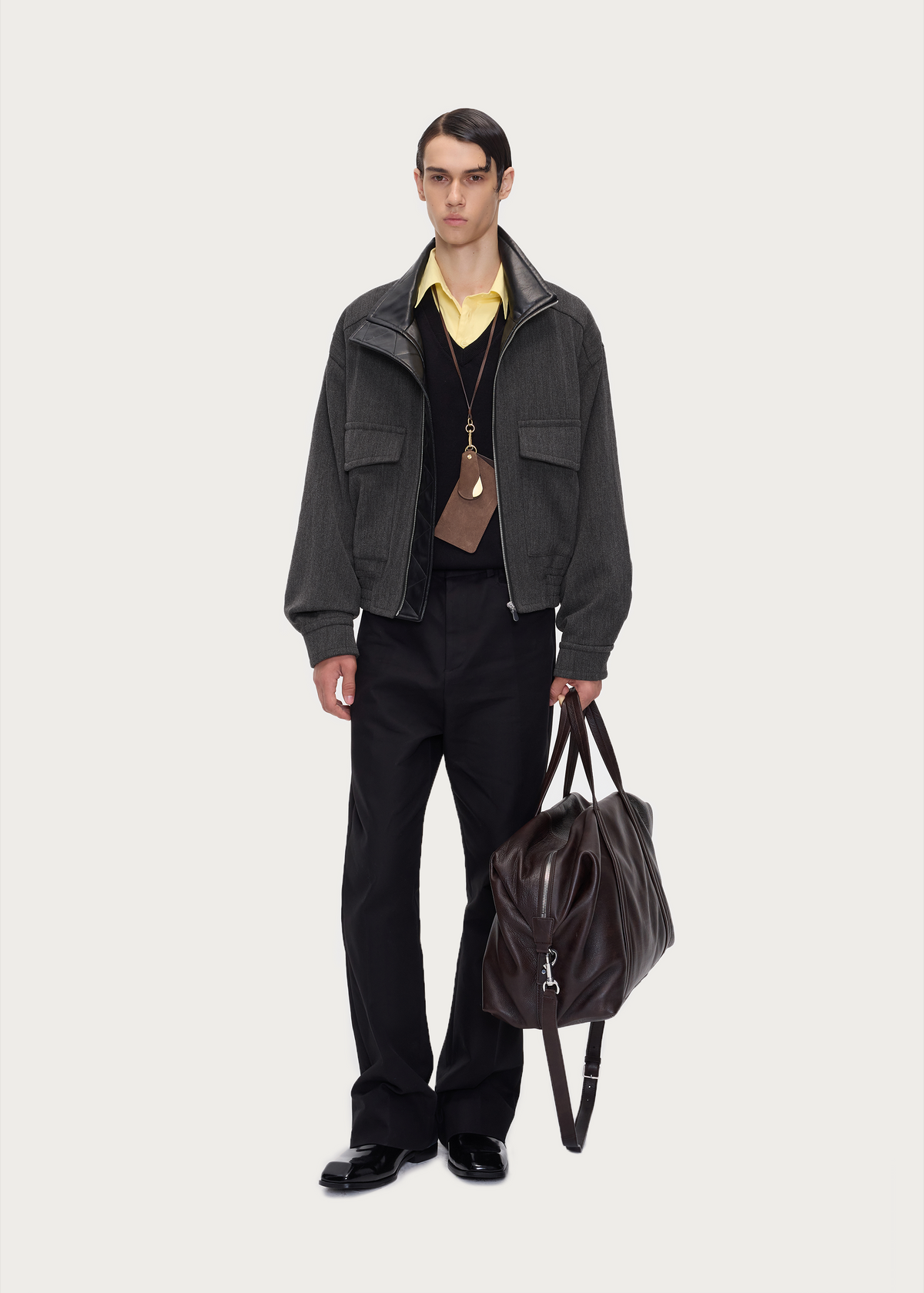 Wool-Blend Textured Zip Jacket