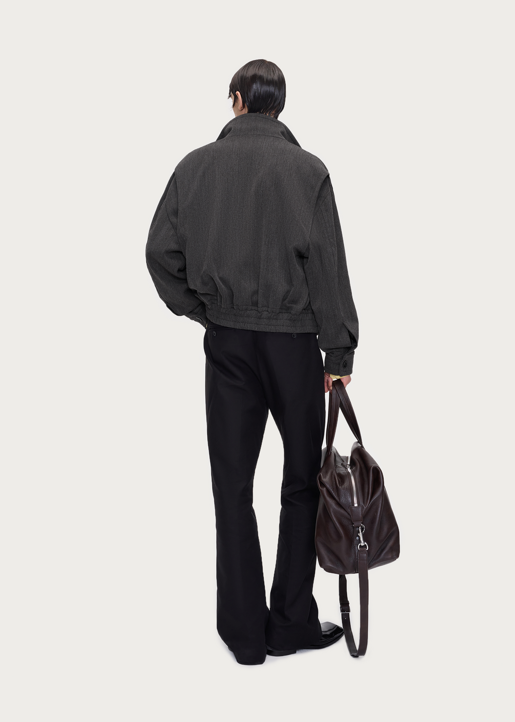 Wool-Blend Textured Zip Jacket