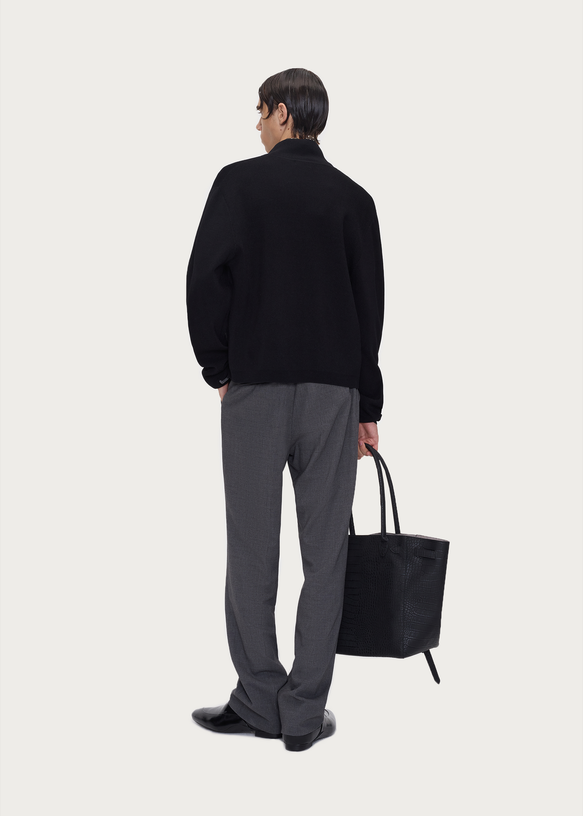 Textured Ribbed Zip-Up Cardigan
