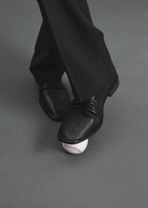 Riven Wrinkle Leather Derby Shoes Black