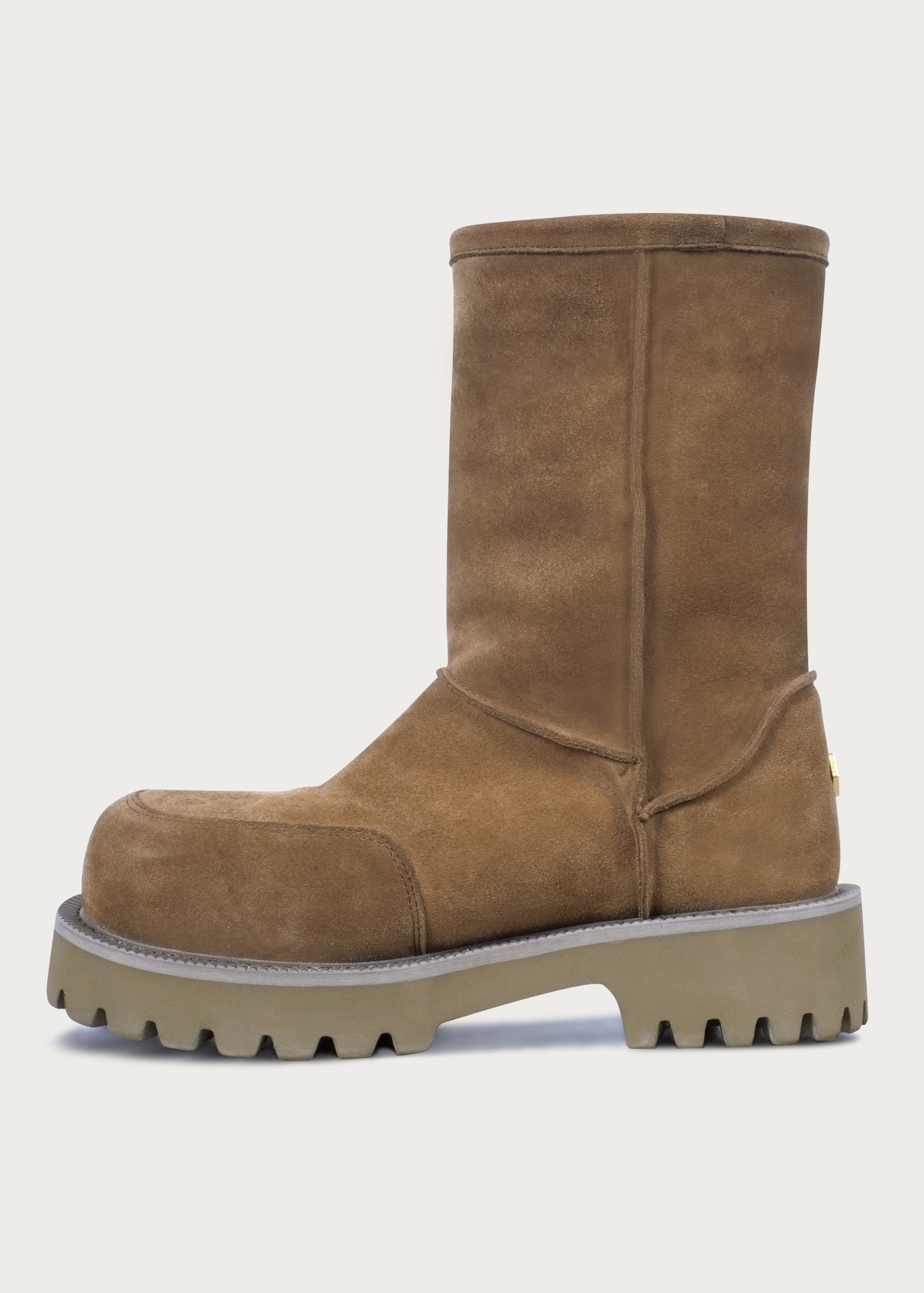 High snow boots Fleece-Lined Light brown
