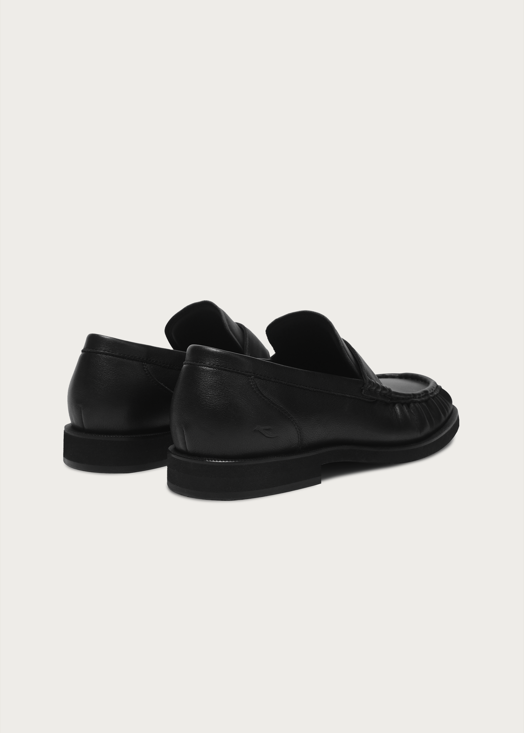 Milled Leather Loafers Black