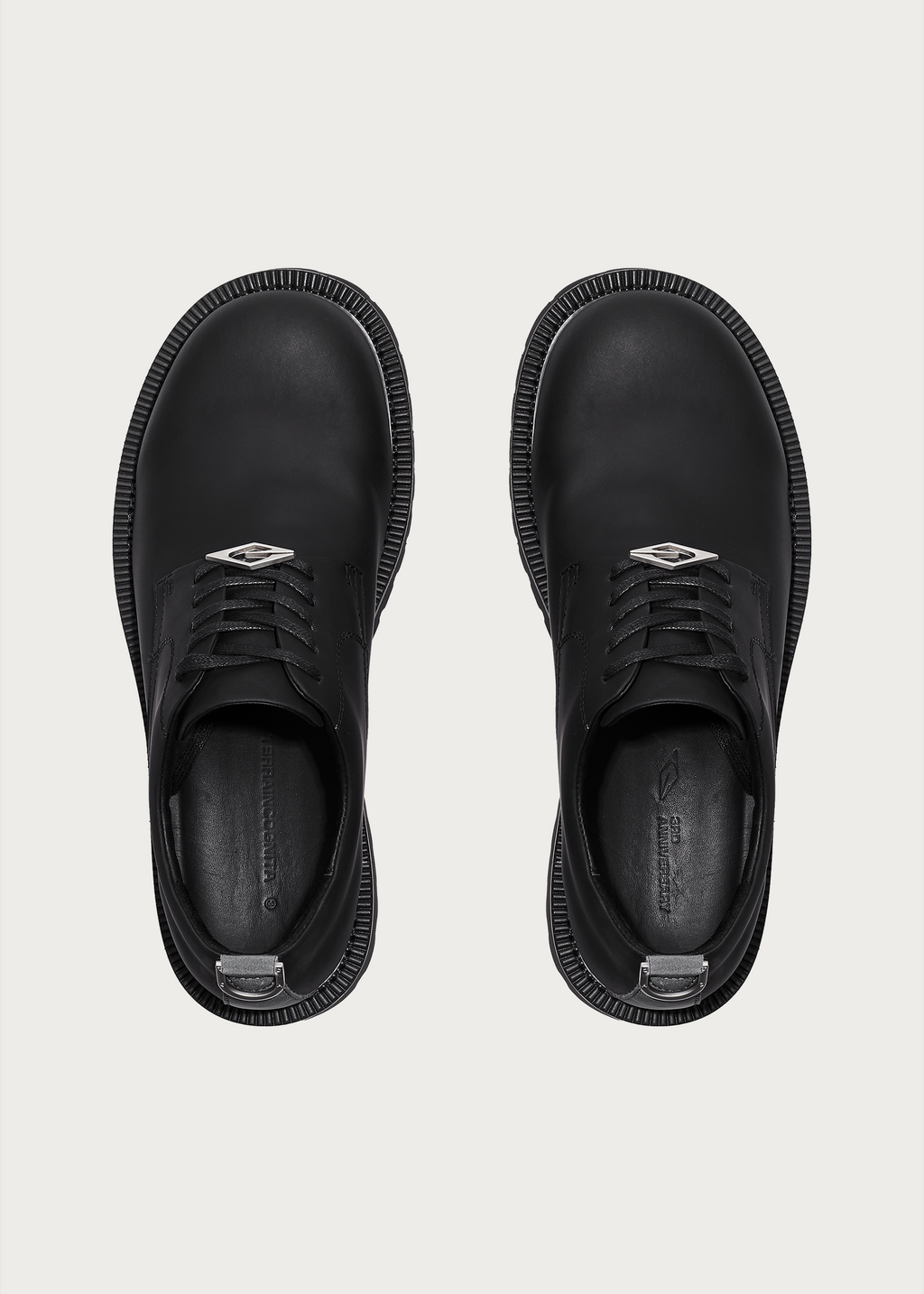 Chunky Round-Toe Derby Shoes Matte Black