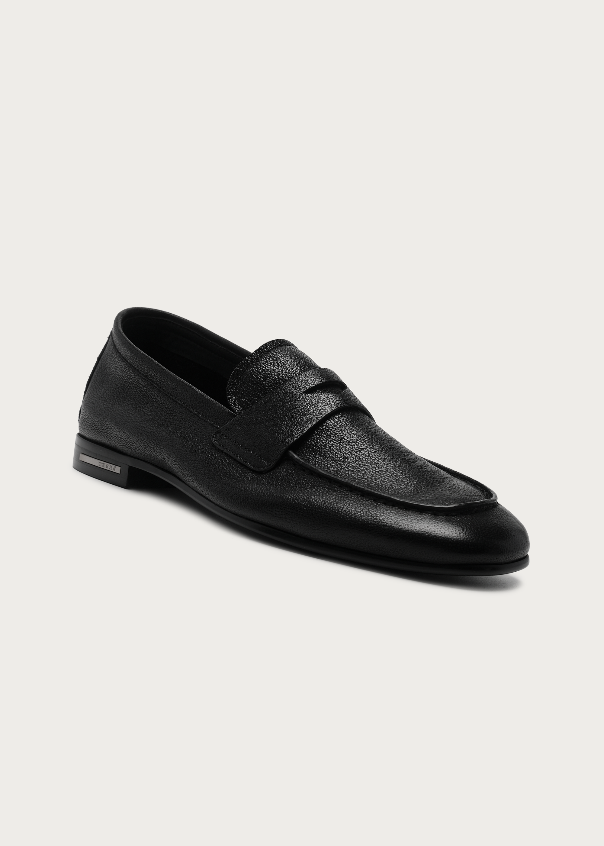 Camel leather loafers Black