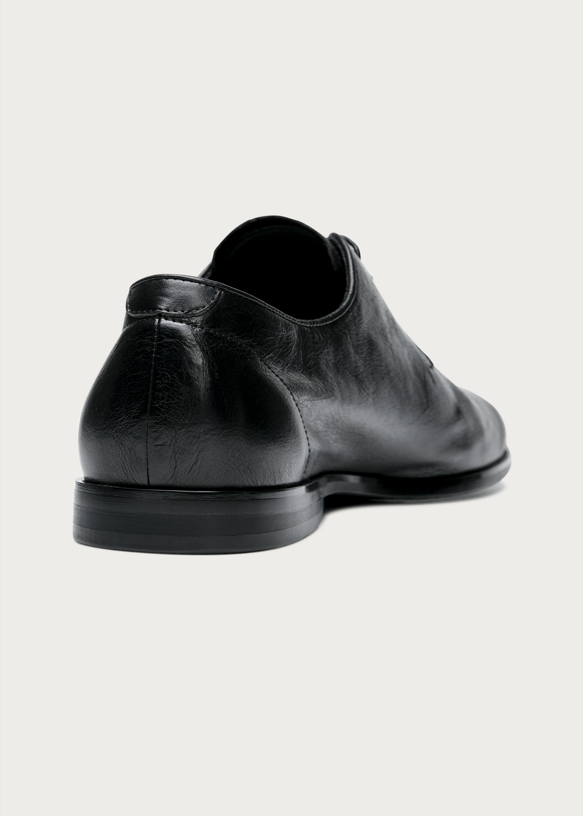 Varen Tumbled Waxed Leather Derby Shoes Black