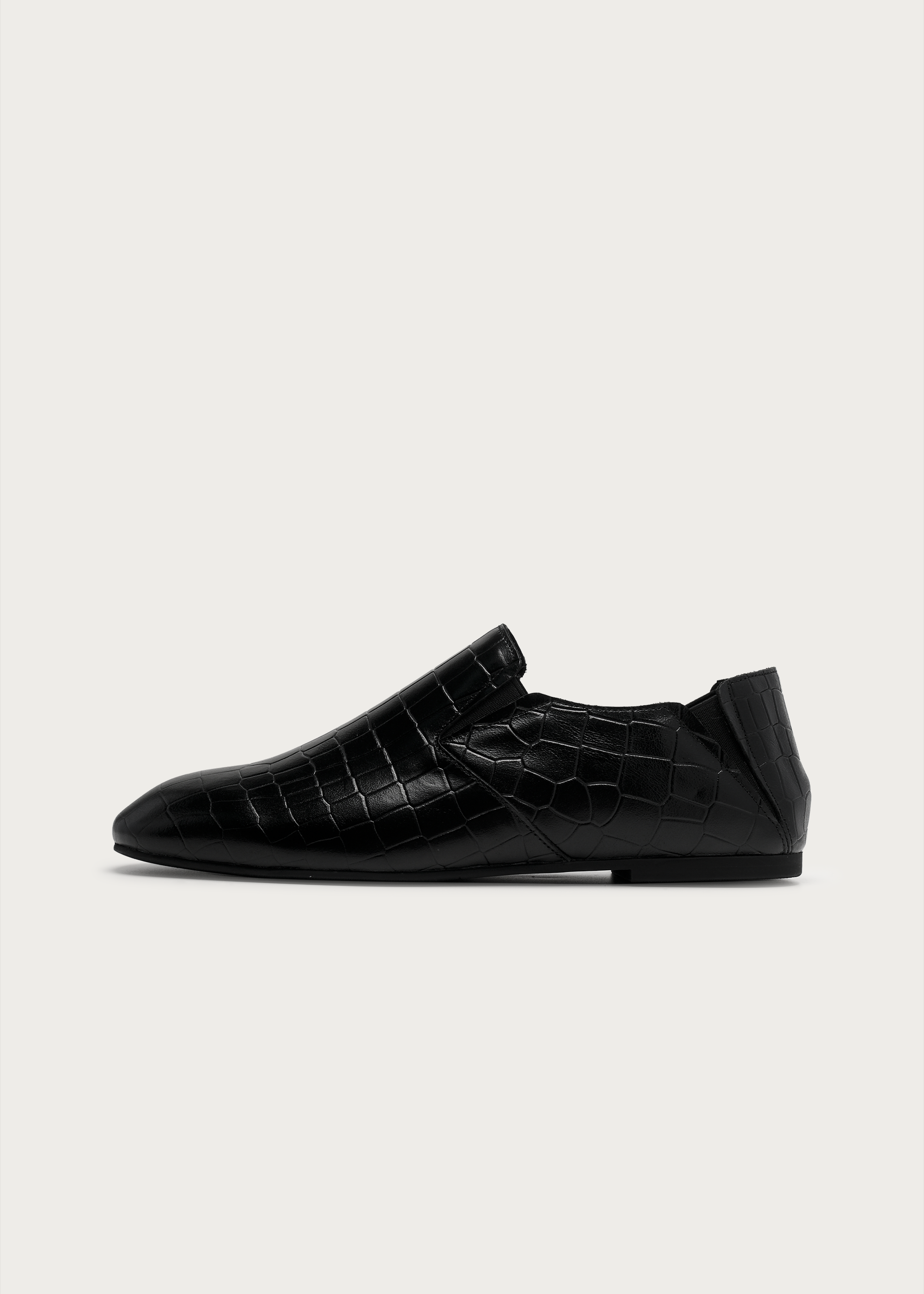 Rune Embossed Leather Loafers Black