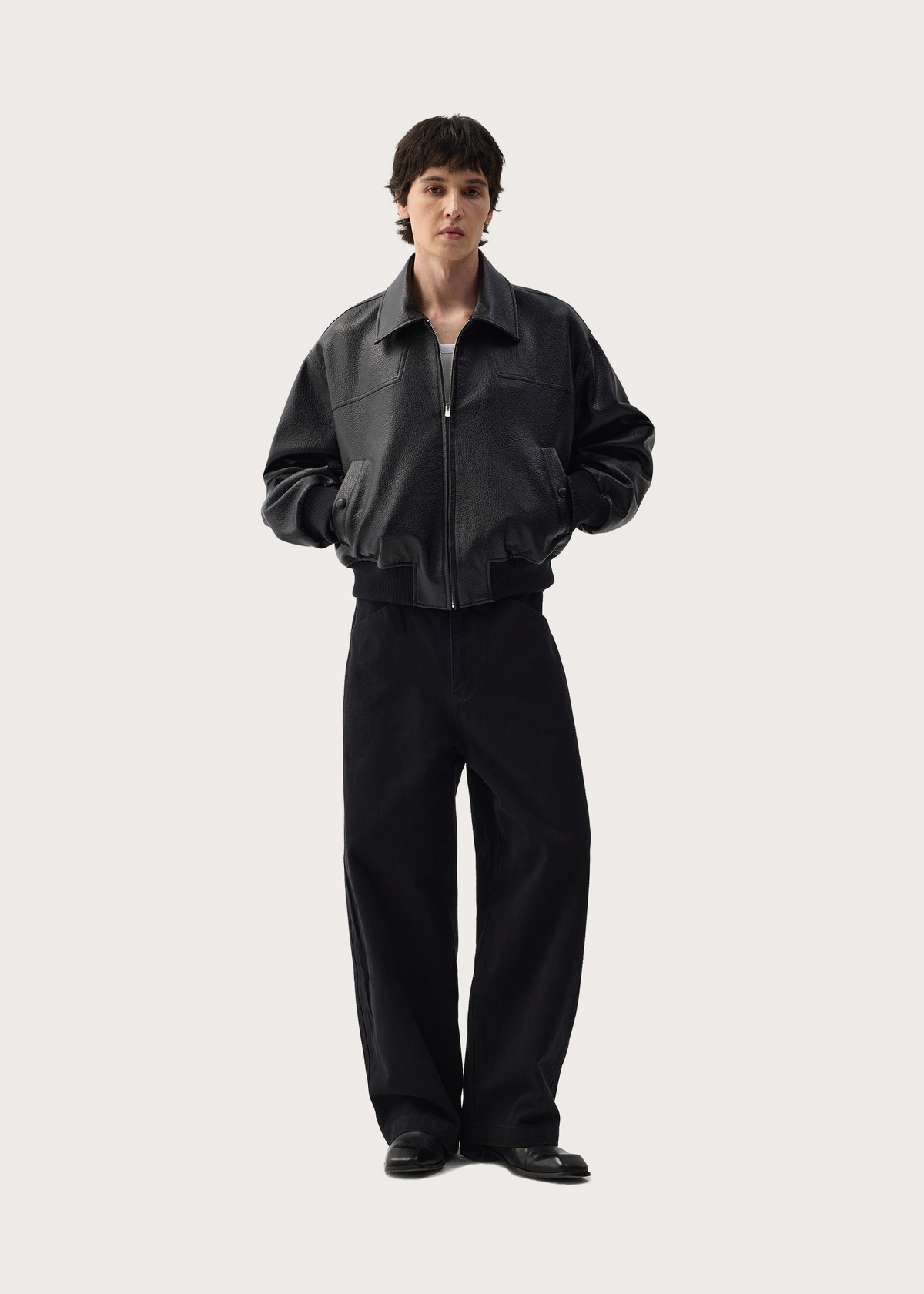 Loose-Fit Adjustable-Waistband Jeans Black