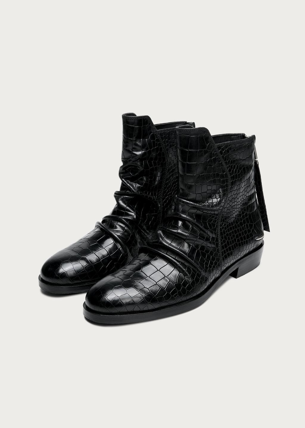 Riven II Crocodile-embossed Leather Ankle boots
