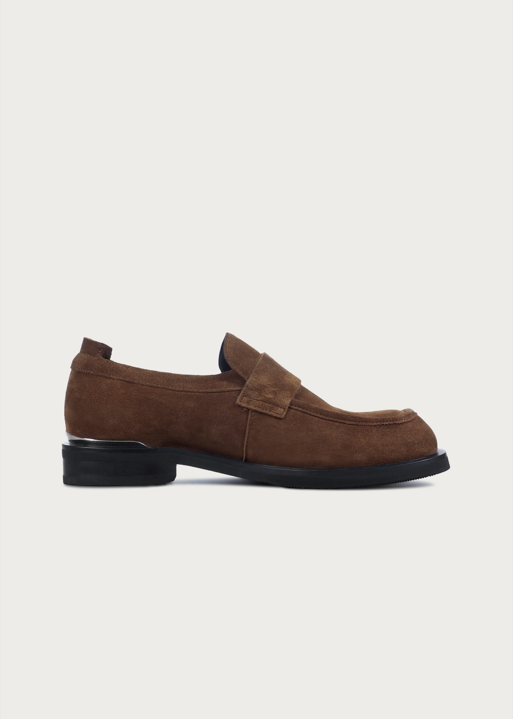Cove Button Suede Loafers Brown