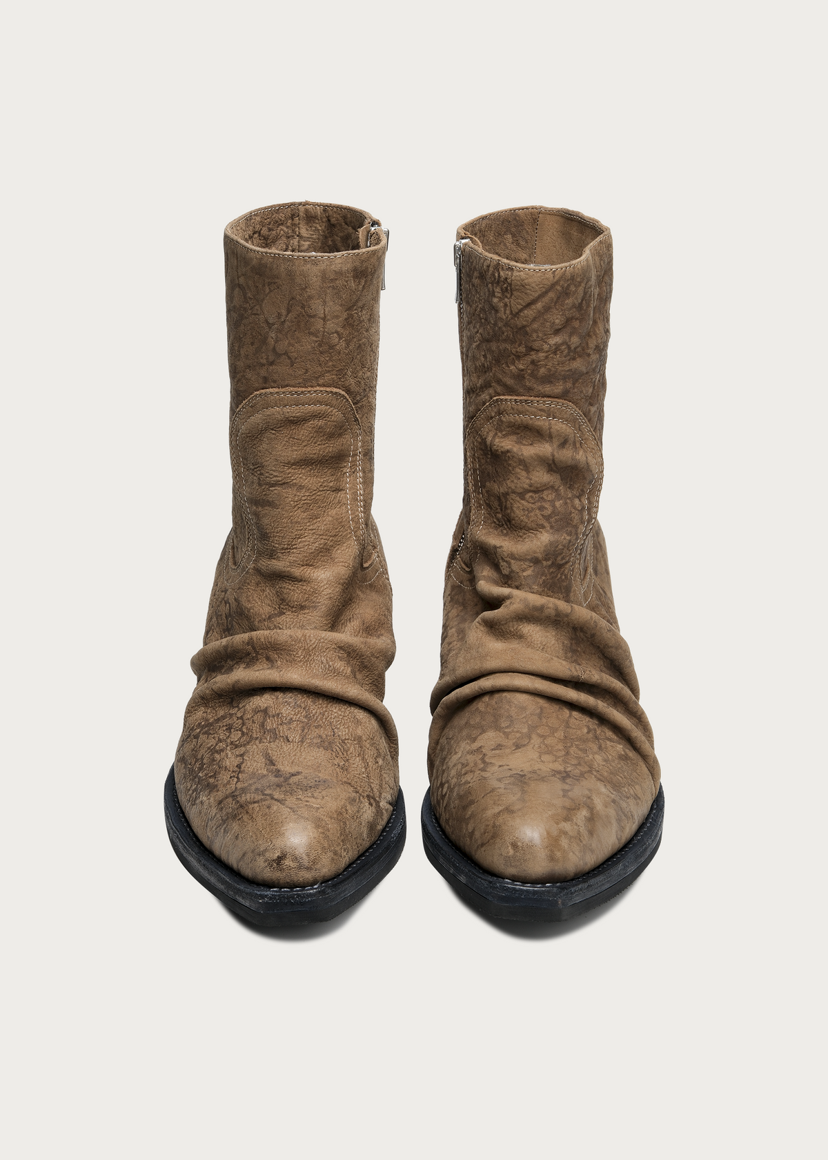 Roux Ruched Washed Horsehide Boots